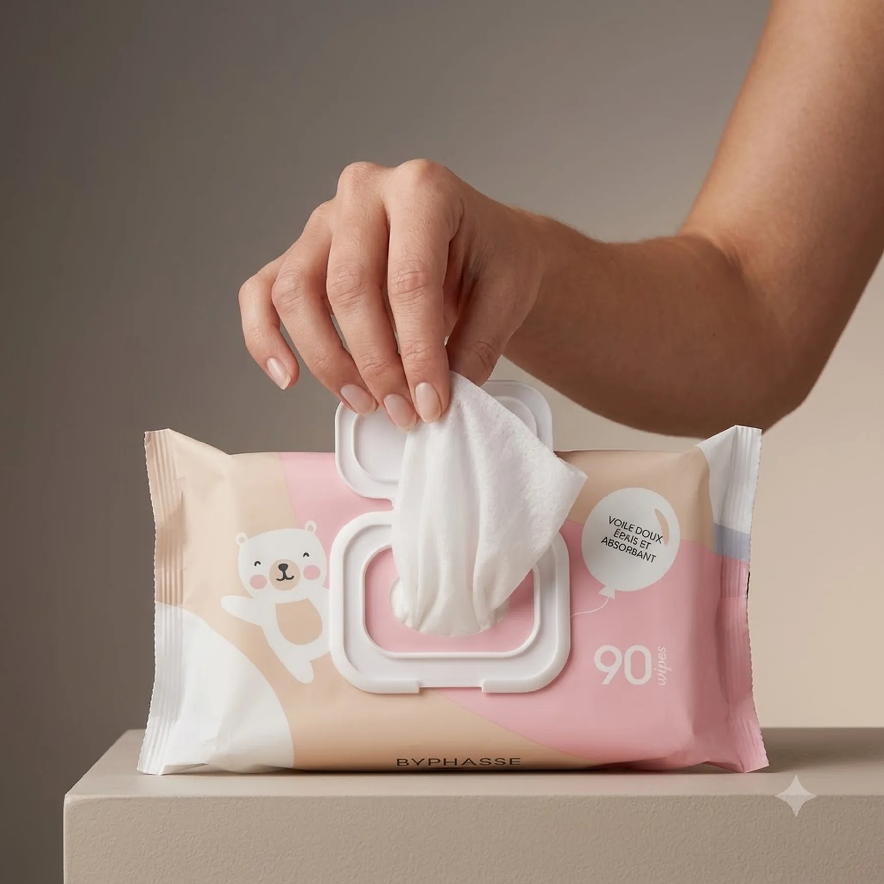 Салфетки Byphasse Baby Wipes Baby Cleansing Wipes 90 шт