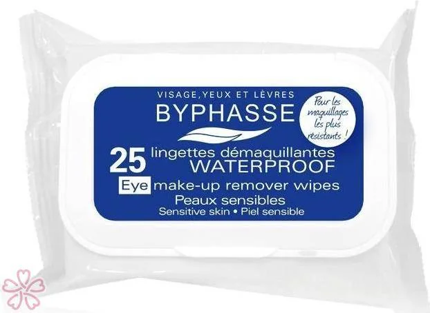 Салфетки очищающие Byphasse Waterproof Make-up Remover Wipes Sensitive Skin 25 шт.