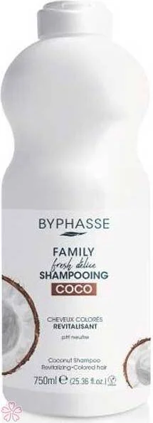 Шампунь для окрашенных волос Byphasse Family Fresh Delice з кокосом 750 мл