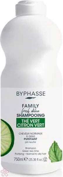 Шампунь для нормальных и жирных волос Byphasse Family Fresh Delice з лаймом та зеленим чаєм 750 мл