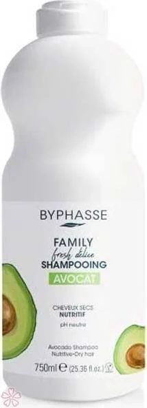 Шампунь для сухих волос Byphasse Family Fresh Delice з авокадо 750 мл
