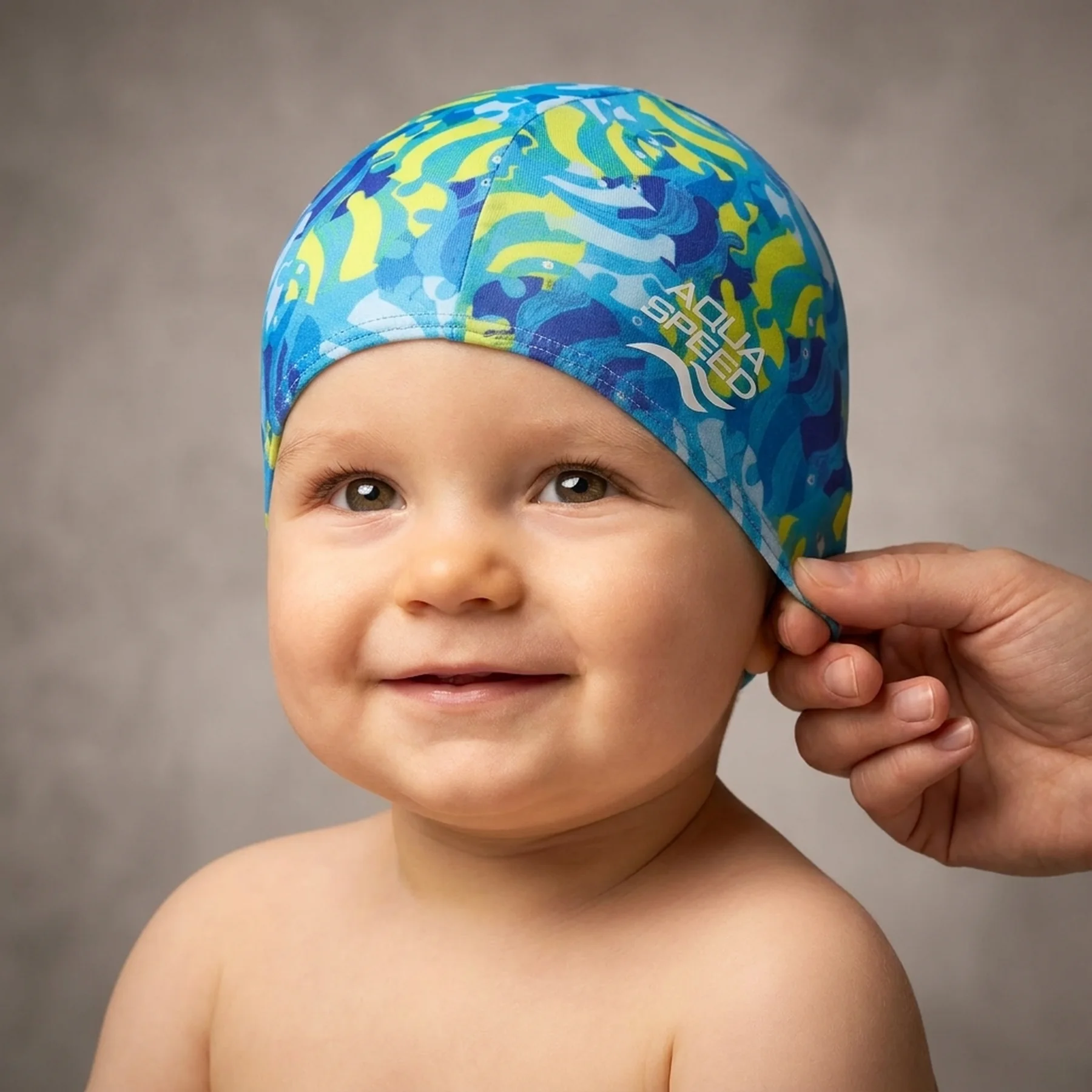 Шапка для плавання Aqua Speed BABY CAP PRINT 61717 блакитний, жовтий Діт One Size