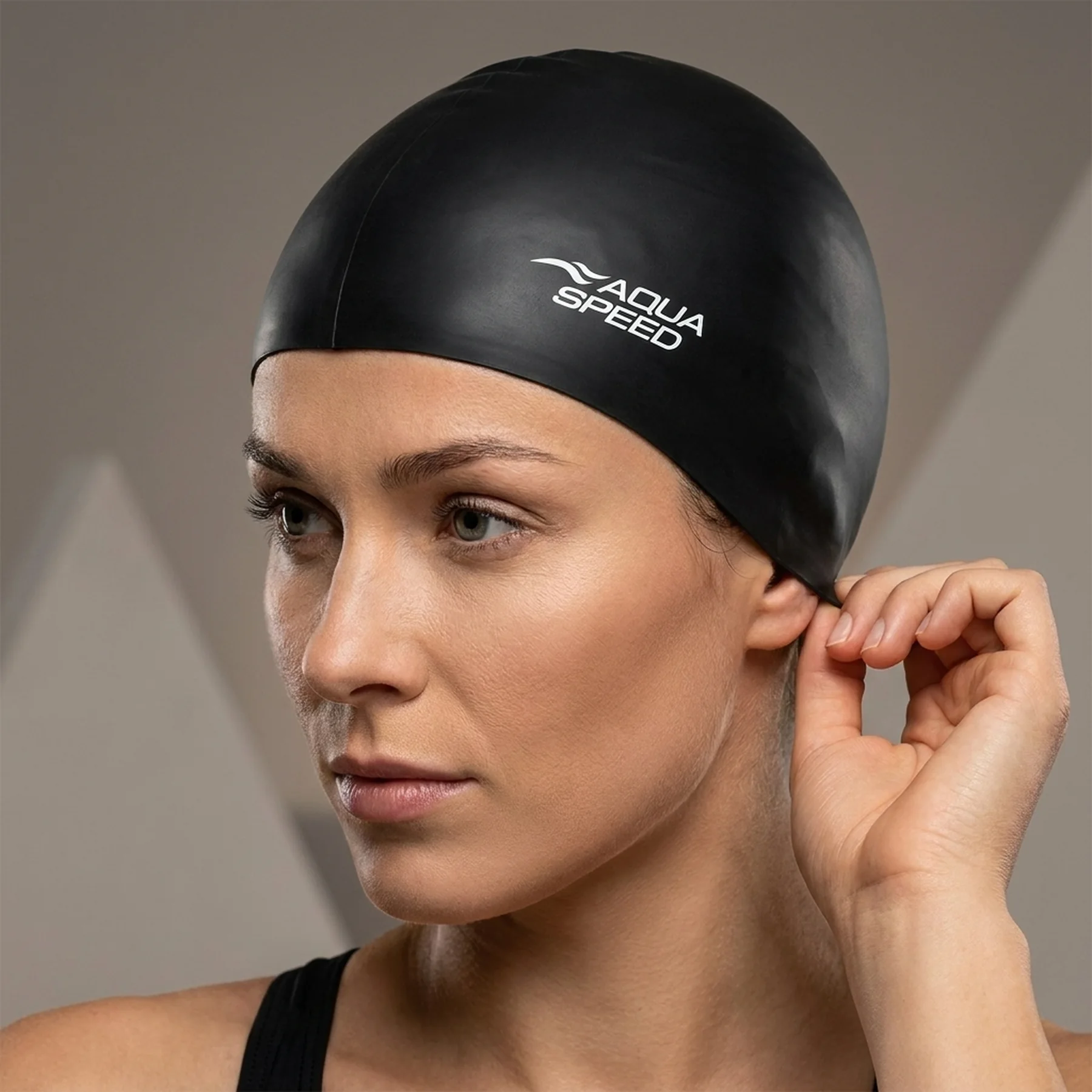 Шапка для плавання Aqua Speed EAR CAP 5873 чорний Уні OSFM