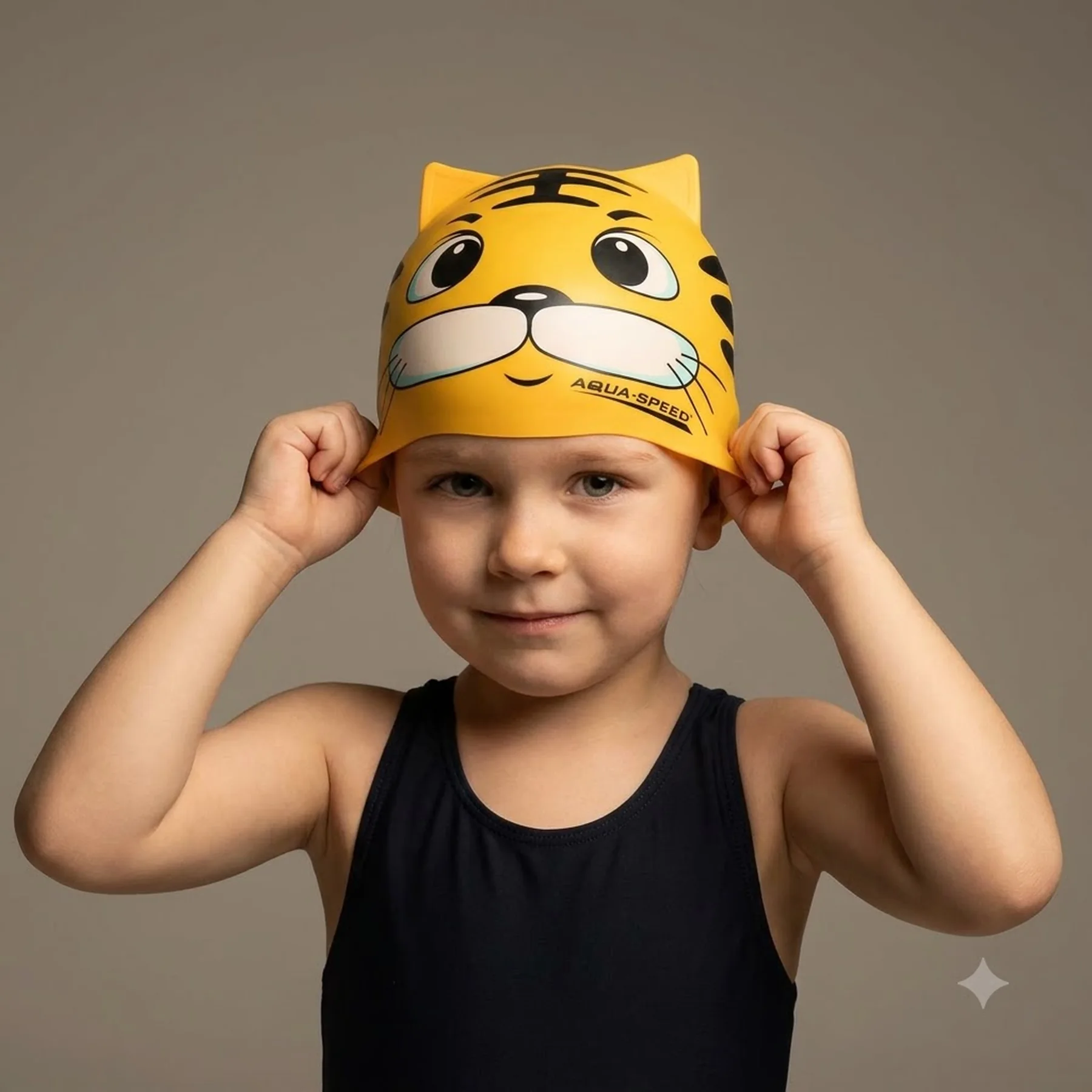 Шапка для плавання Aqua Speed ZOO CAT 5529 жовтий кіт Діт OSFM