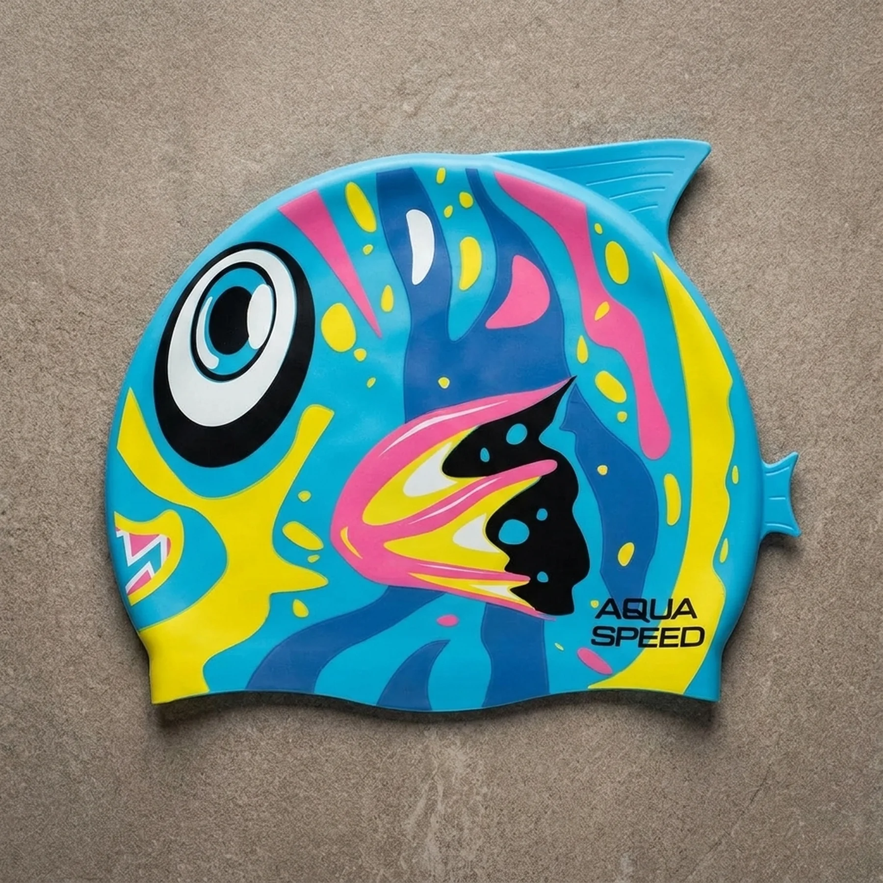 Шапка для плавання Aqua Speed ZOO FISH 8688 синій, темно-синій, жовтий, рожевий Діт OSFM