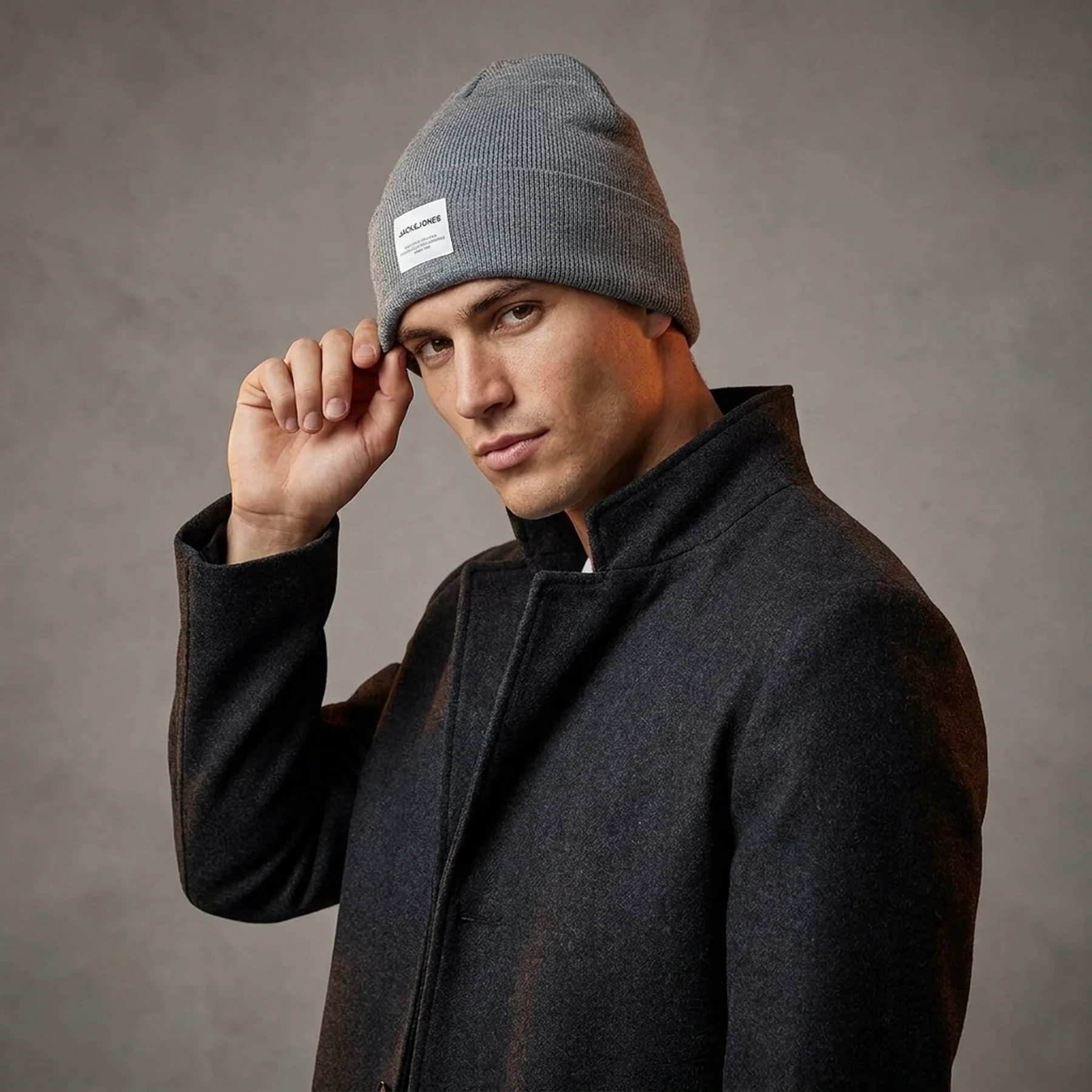 Шапка JACLONG KNIT BEANIE NOOS 12150627-Grey Melange Jack & Jones ONE SIZE Сірий