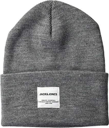 Шапка JACLONG KNIT BEANIE NOOS 12150627-Grey Melange Jack &amp; Jones ONE SIZE Сірий