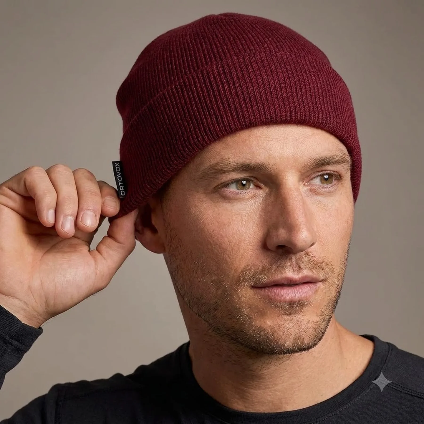 Шапка Ortovox NICHOLSON RIB BEANIE (2025) dark blood - червоний
