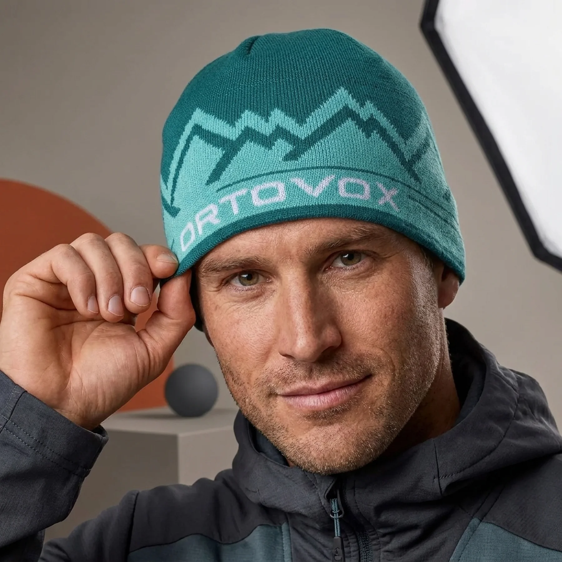 Шапка Ortovox PEAK BEANIE pacific green - бірюзовий