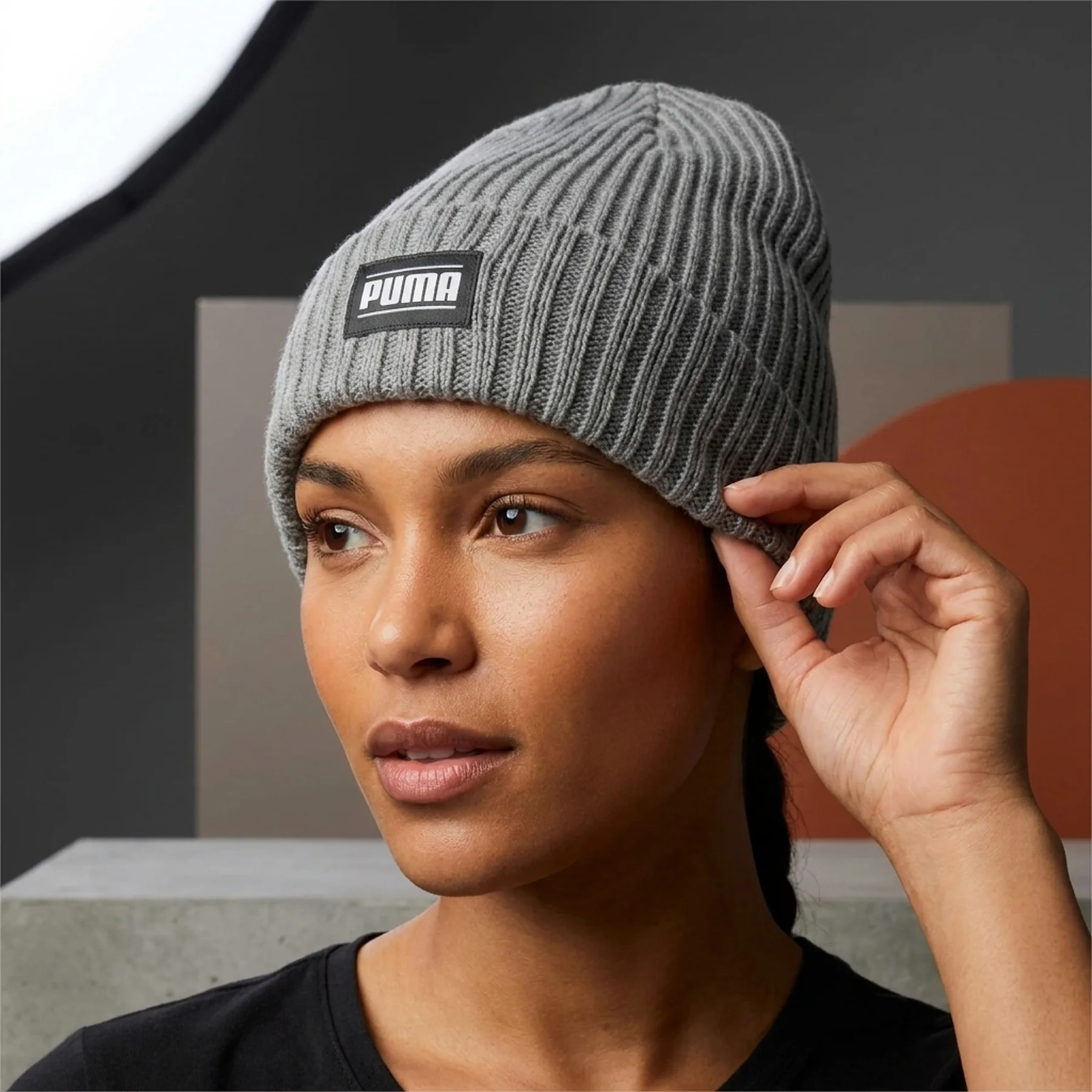 Puma Ribbed Classic Cuff Beanie Grey