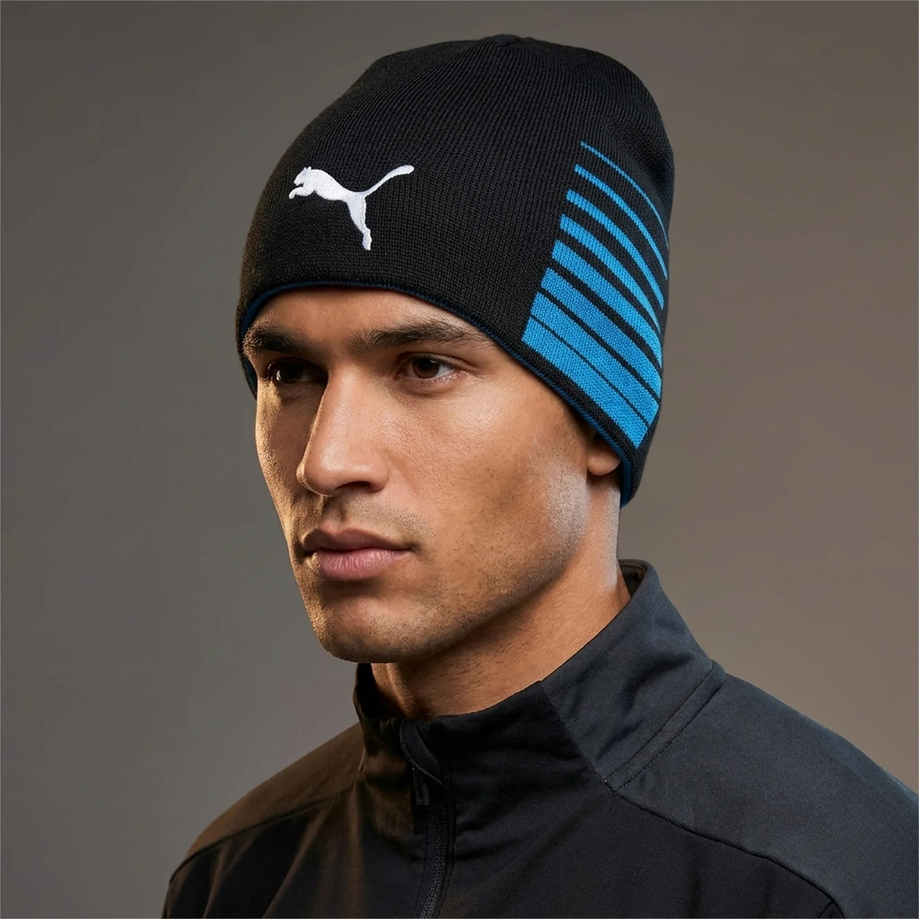 Шапка Puma LIGA Reversible Beanie чорний, синій One Size (022357-02)