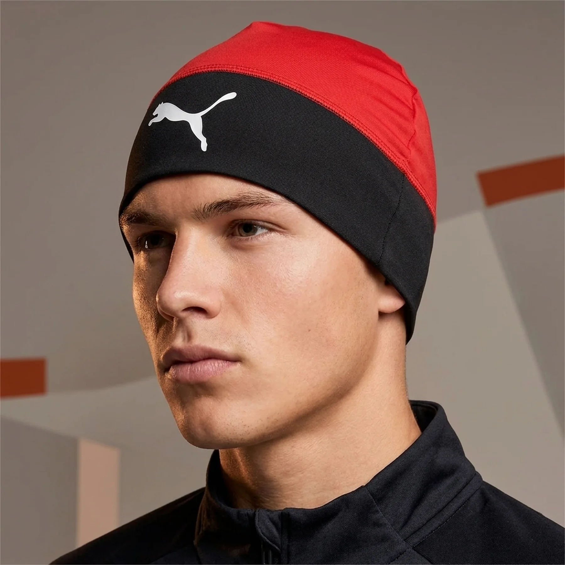 Шапка Puma teamLIGA Beanie Jr червоний, чорний OSFA (022786-01)