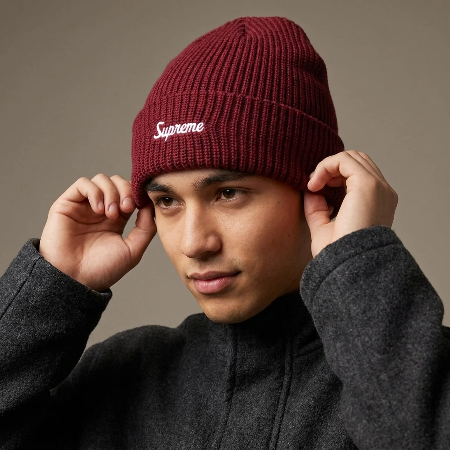 SUPREME LOOSE GAUGE BEANIE CARDINAL