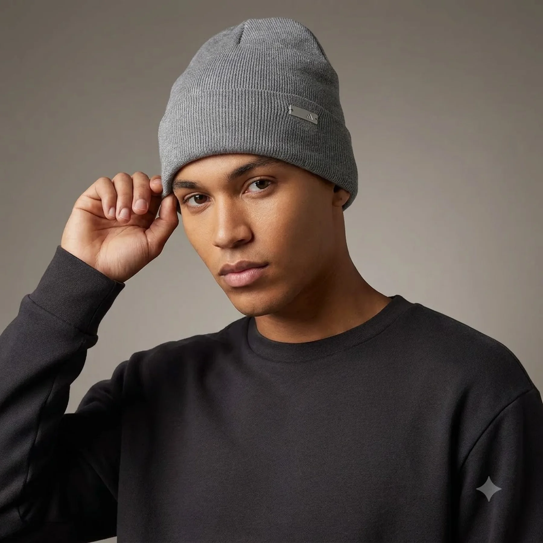 Шапка UNISEX TONAL MET BEAN JD0295 Adidas OSFM Сірий