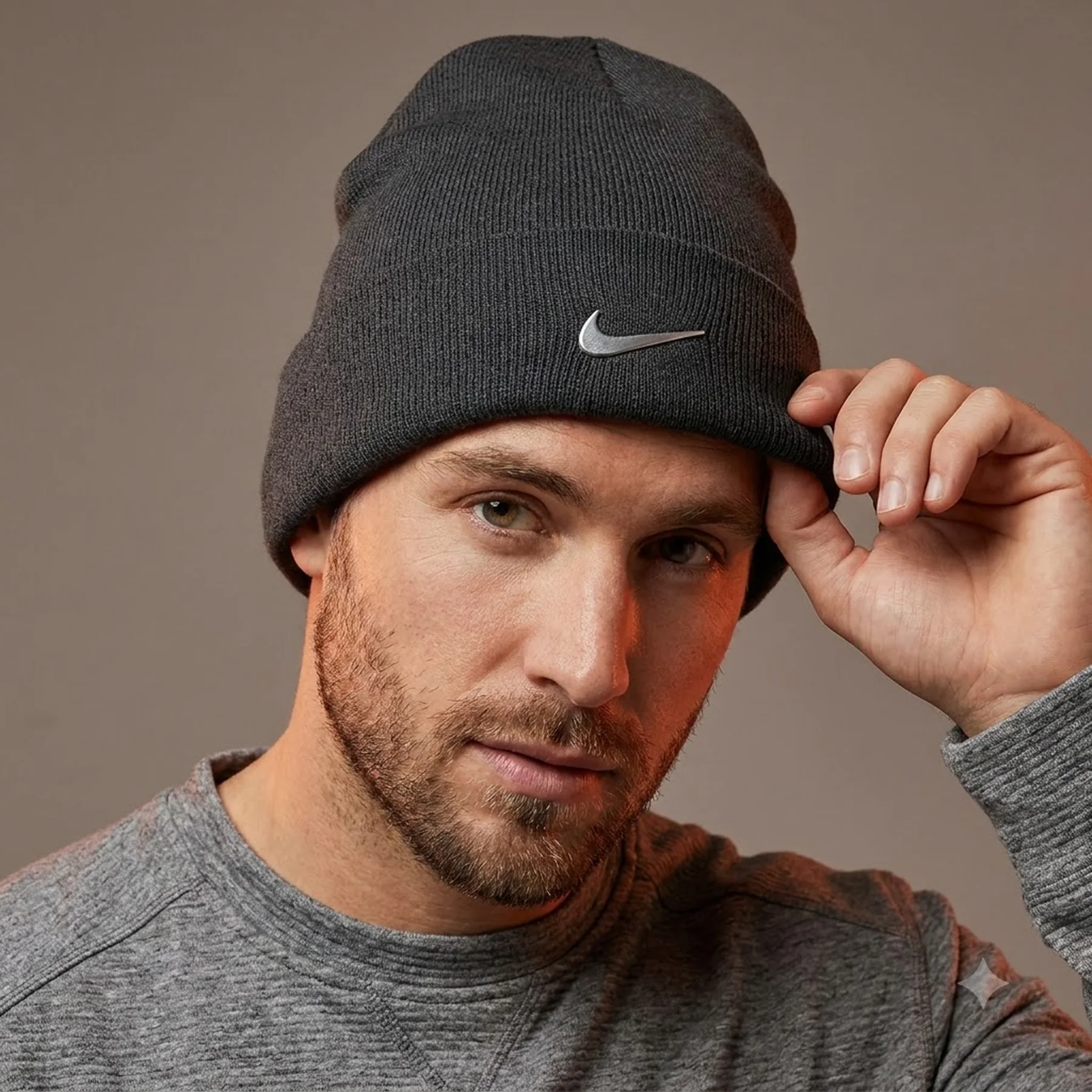 Шапка UNISEX U NK PEAK BEANIE SC MTSWSH L FB6527-071 Nike Темно-сірий