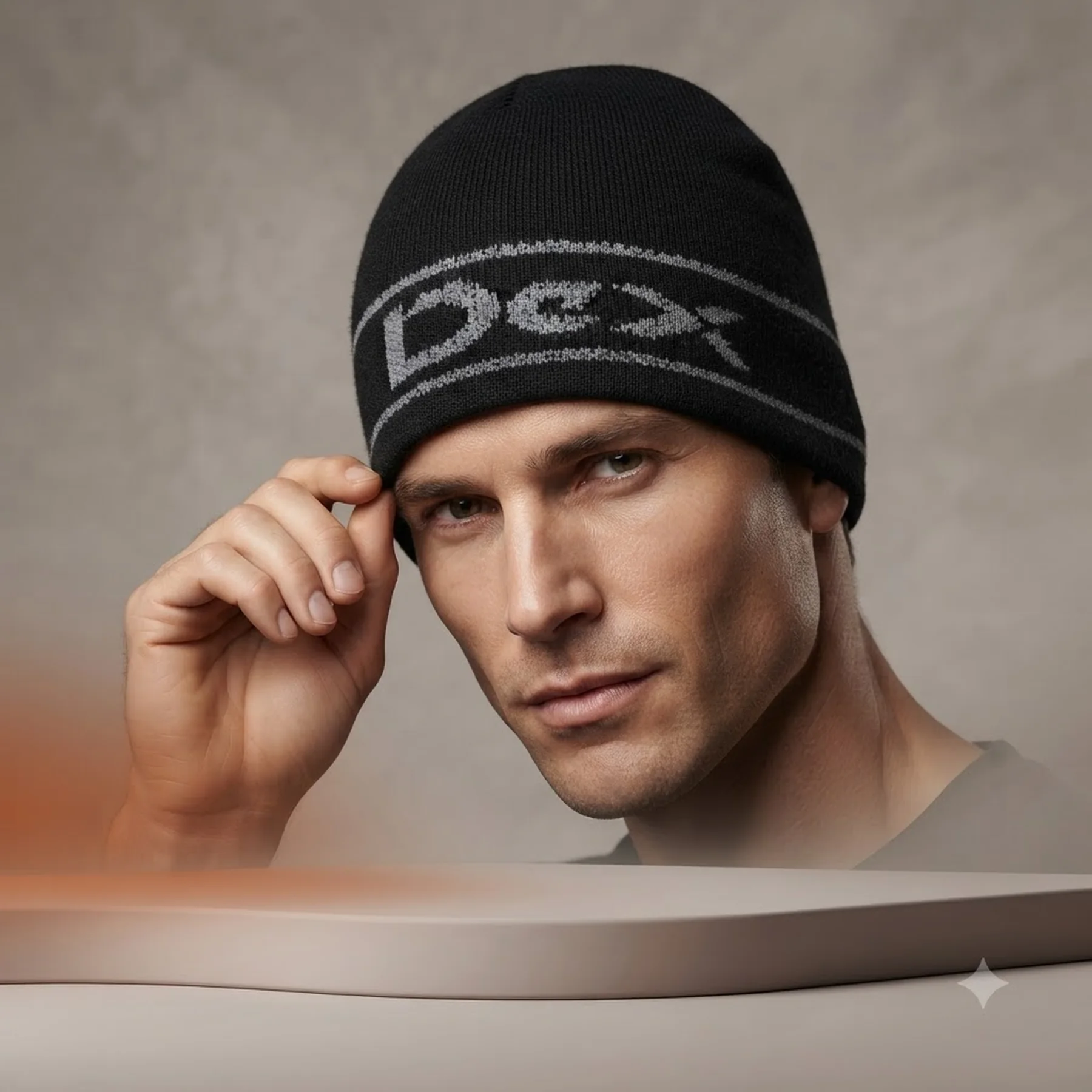 Шапка водонепроникна Dexshell Beanie Reflective Logo чорна з лого L/XL 58-60 см