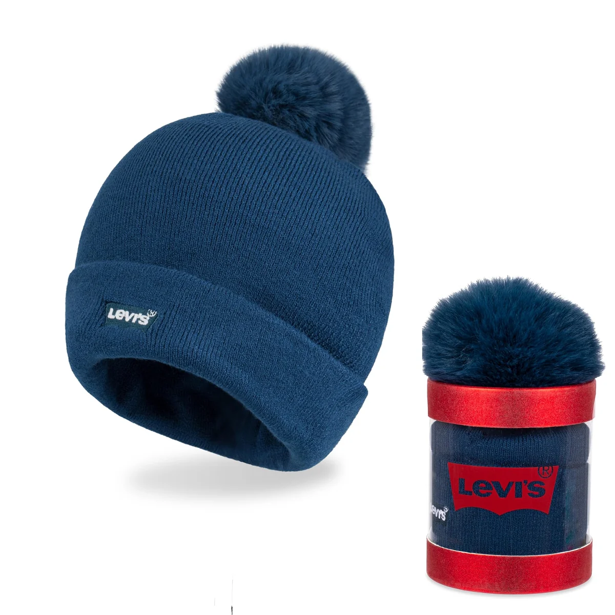 Шапка з помпоном Levi's 1159837185 (Синій One size)