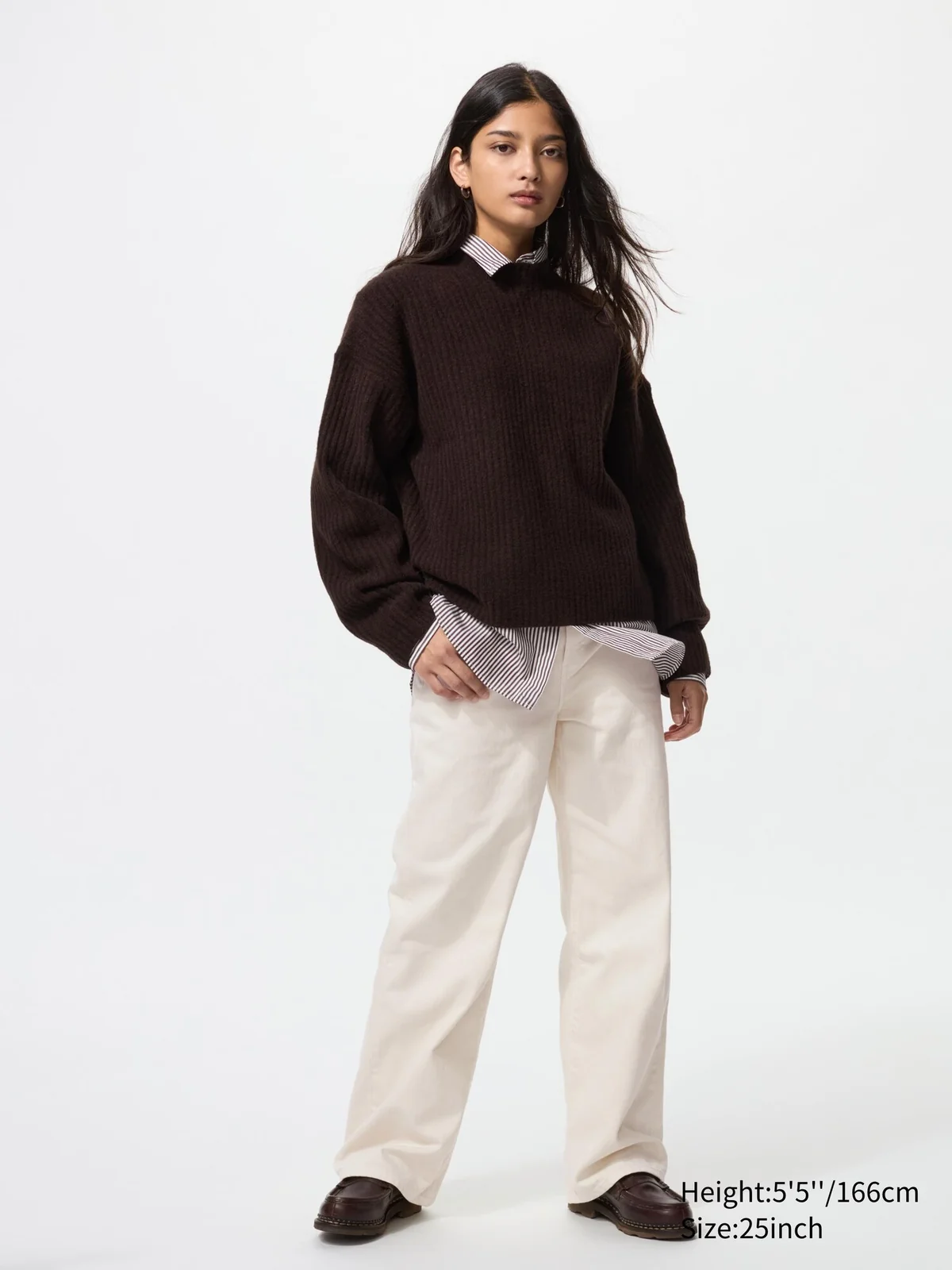 Широкі прямі джинси UNIQLO 1159852516 (Молочний 26)