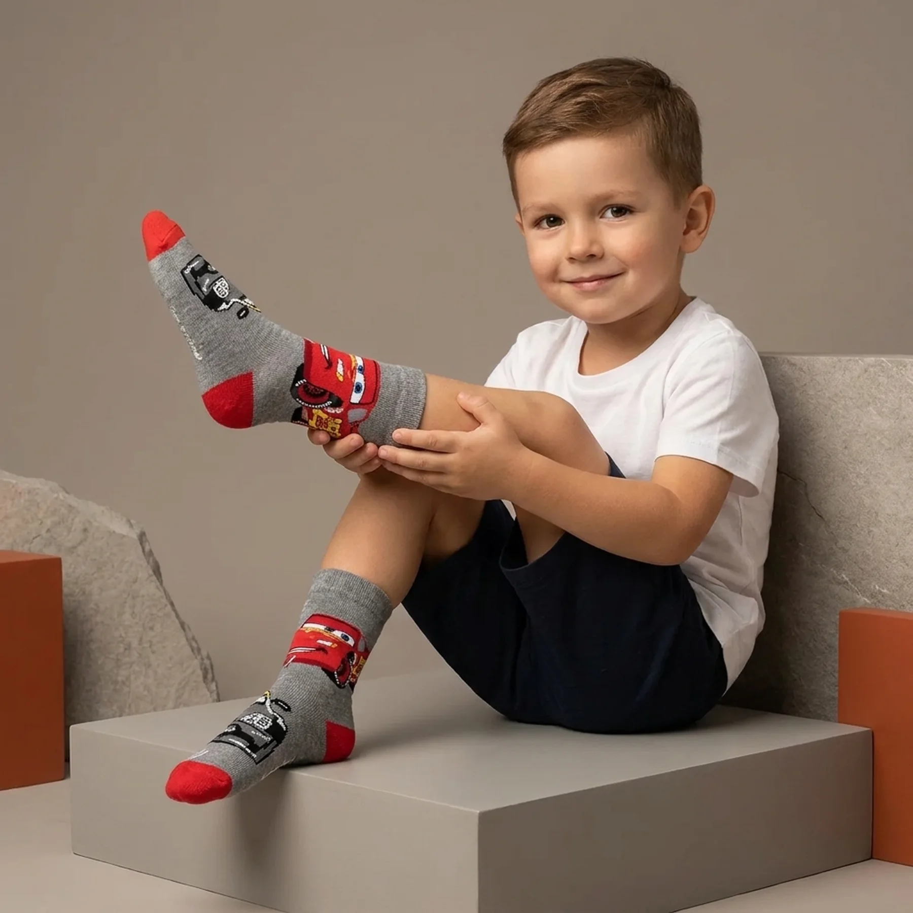 Шкарпетки CARS SOCKS 2P білий, сірий Діт 23-26 арт 83150379-1