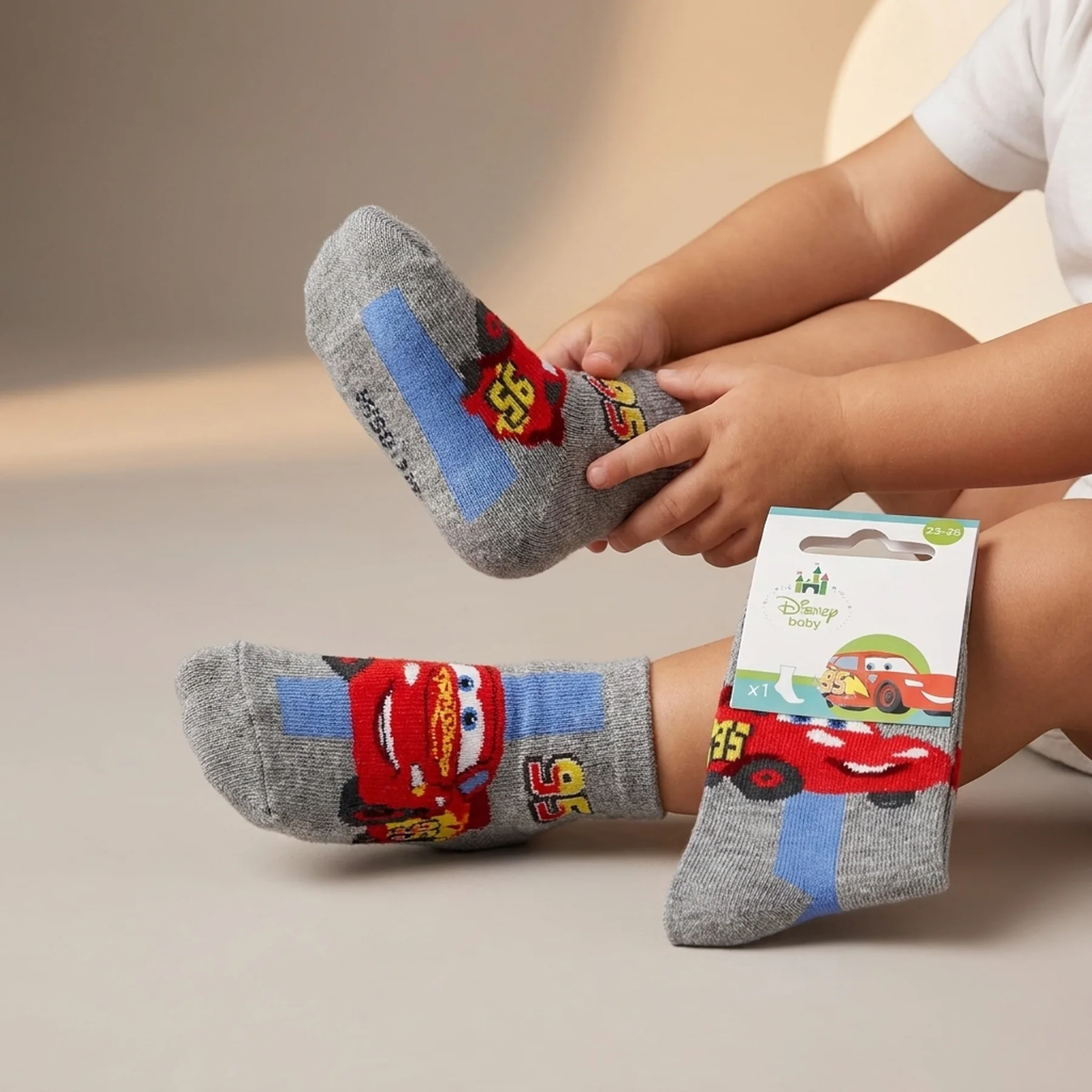 Шкарпетки CARS SOCKS світло-сірий Діт 19-22, арт.43897548-7