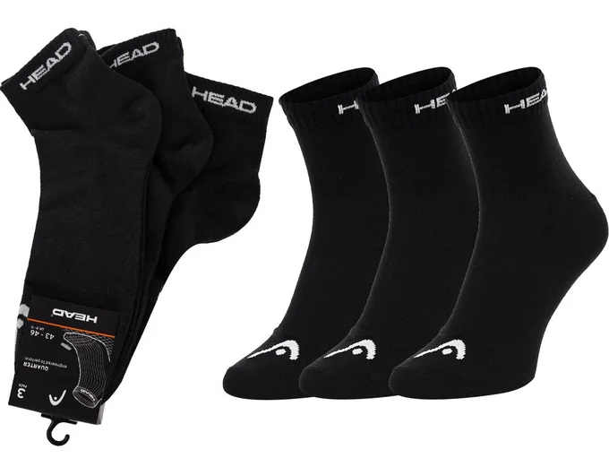 Шкарпетки Head QUARTER 3PPK UNISEX чорний Уні 35-38