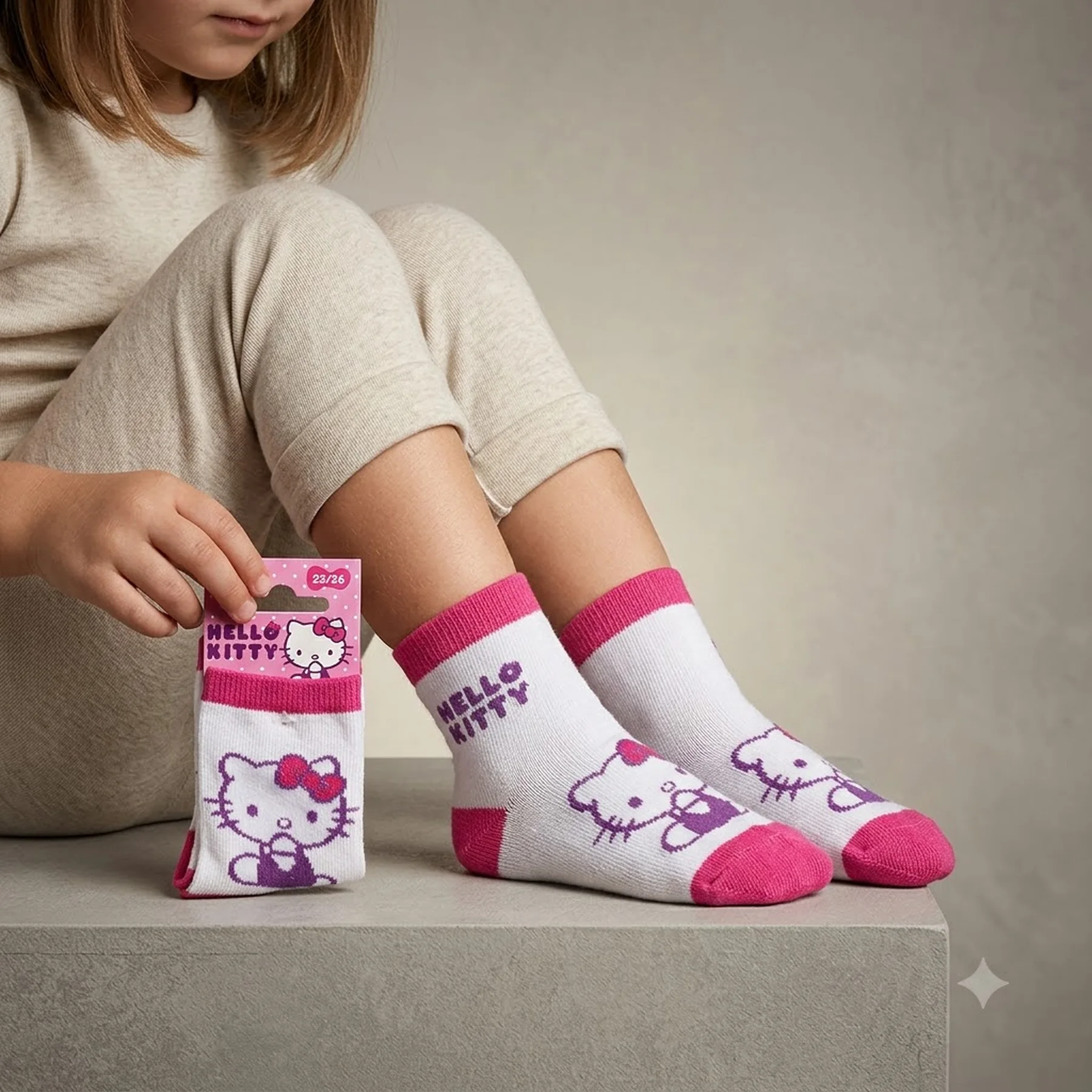 Шкарпетки HELLO KITTY HELLO KITTY POSE DE COTE білий Діт 23-26, арт.32770-1