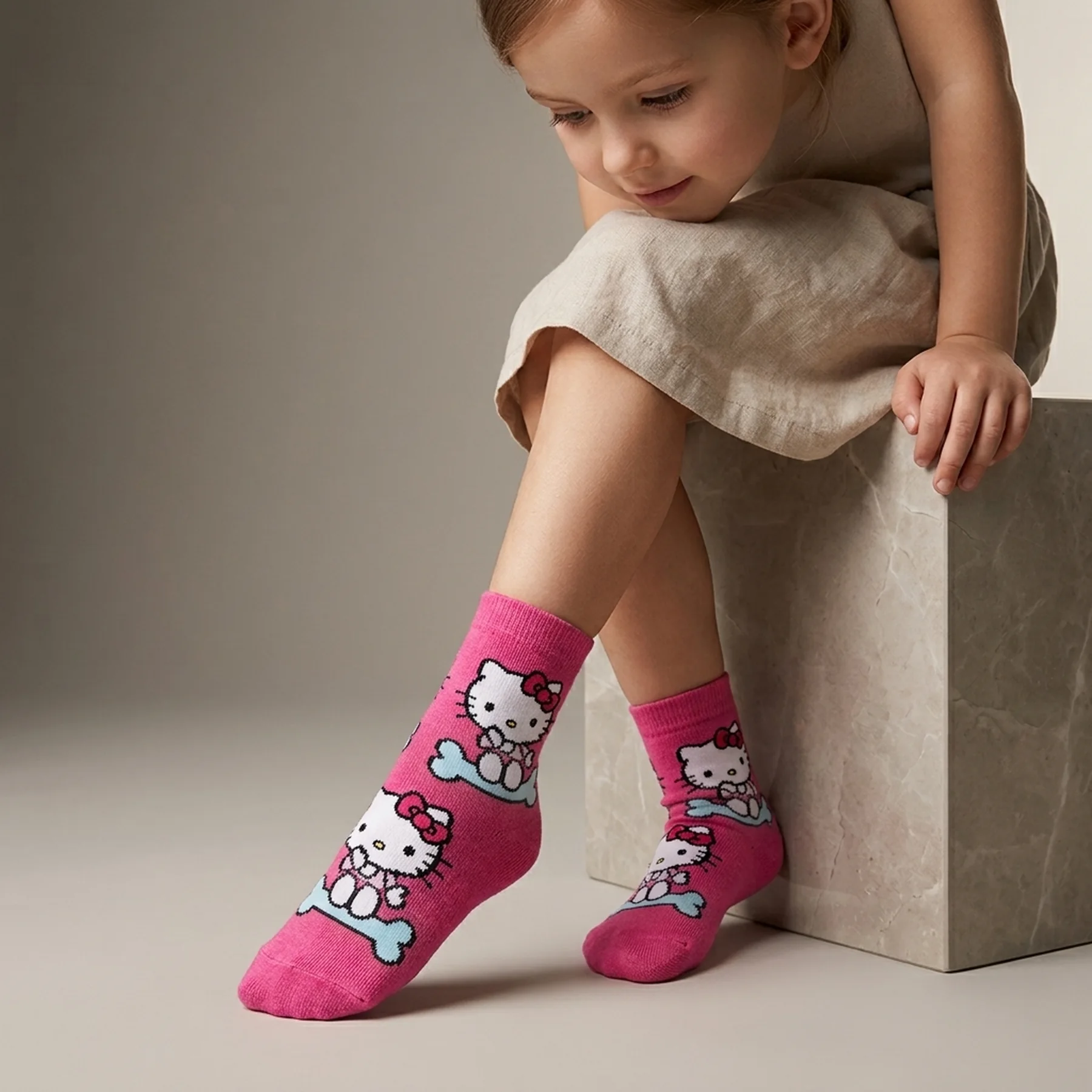 Шкарпетки HELLO KITTY SOCKS 2P пурпурний, сірий Діт 27-30 арт 36762-1