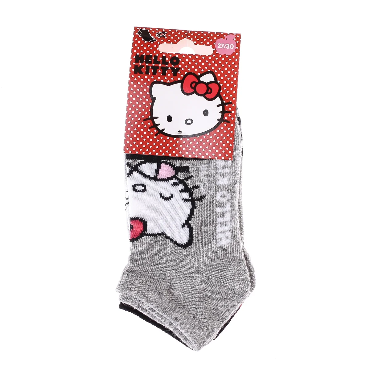 Шкарпетки HELLO KITTY SOCKS 2P сірий, чорний Діт 24-26, арт.37712-1