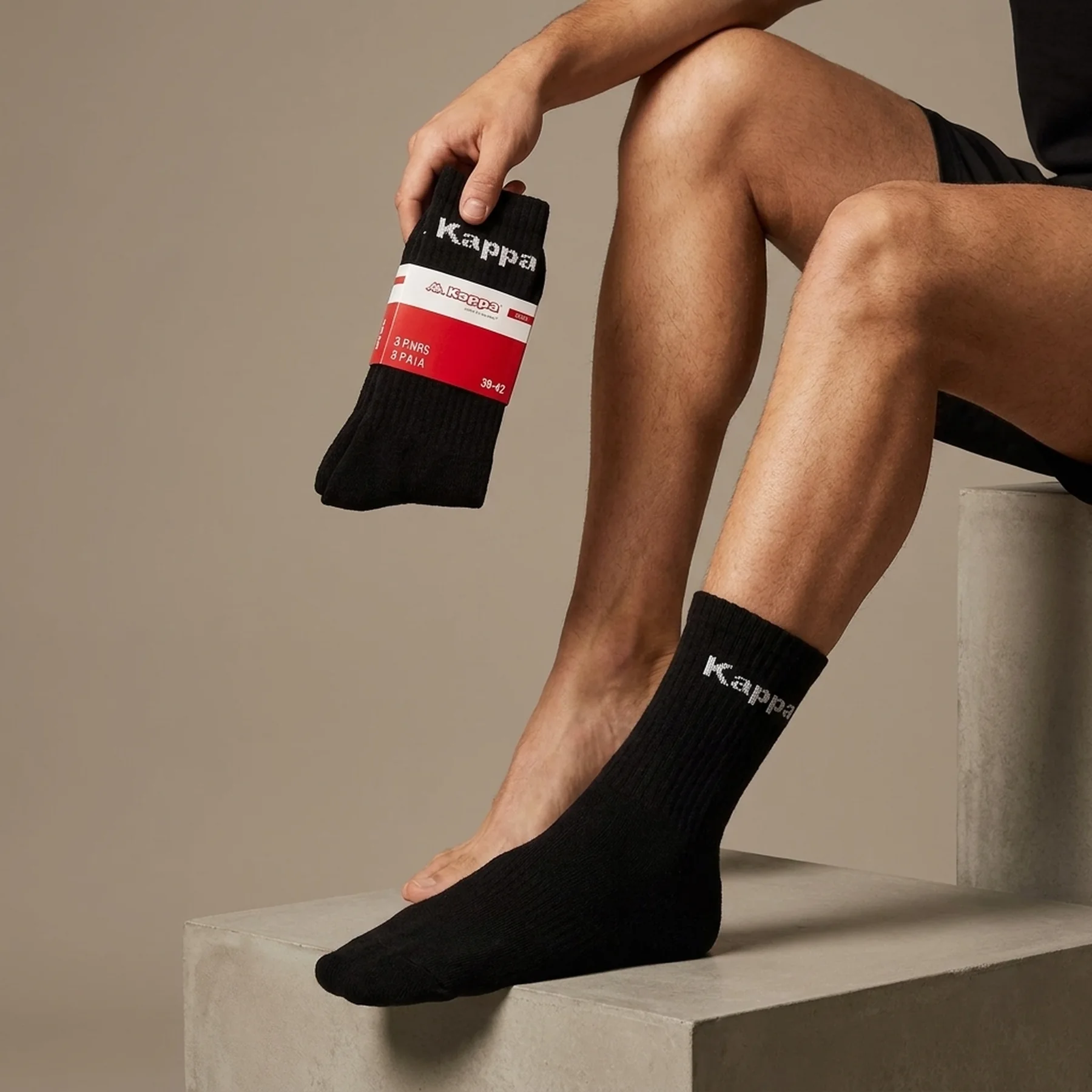 Шкарпетки KAPPA SOCKS LOGO SABOYA 3PACK чорний, білий, сірий Уні 39-42