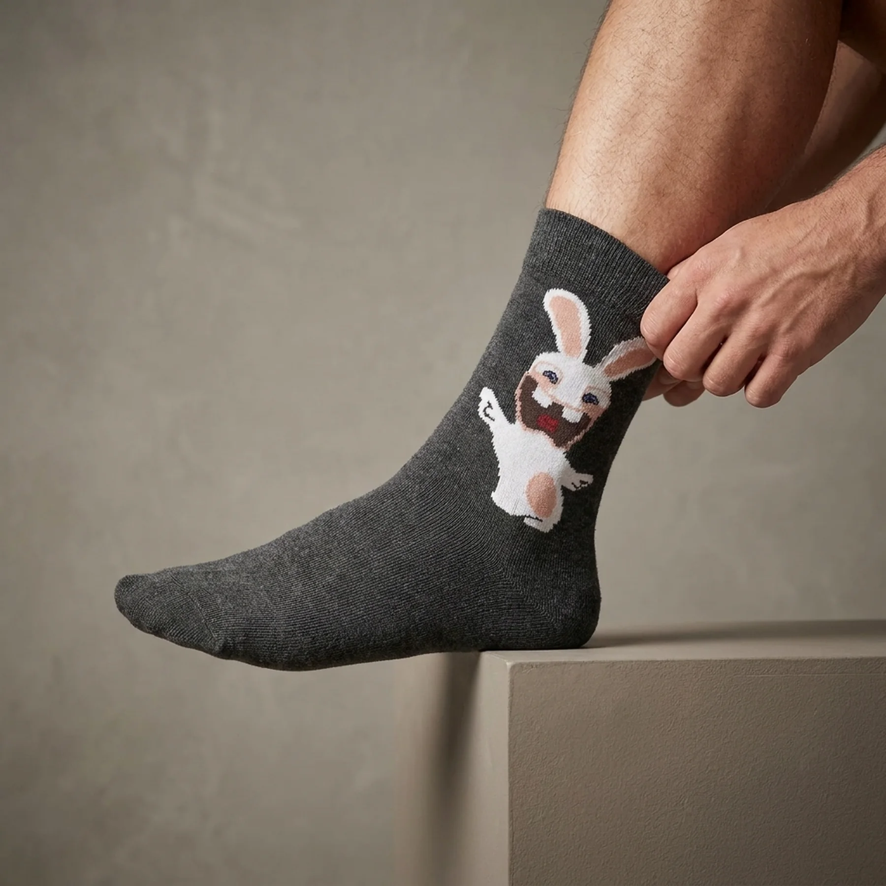 Шкарпетки LAPINS CRETINS LAPIN BRAS OUVERT світло-сірий Діт 43-46