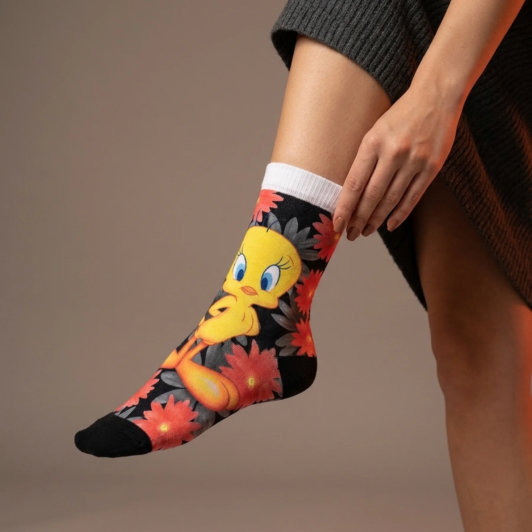 Шкарпетки LOONEY TUNES TWEETY + FLEUR чорний Діт 36-41