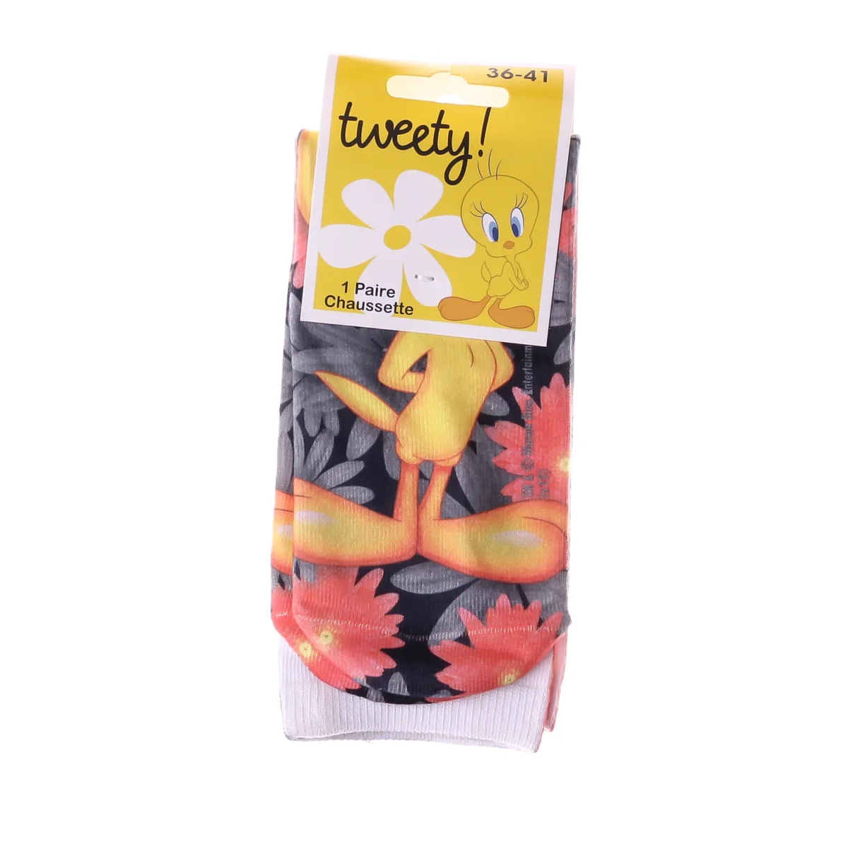 Шкарпетки LOONEY TUNES TWEETY + FLEUR чорний Діт 36-41
