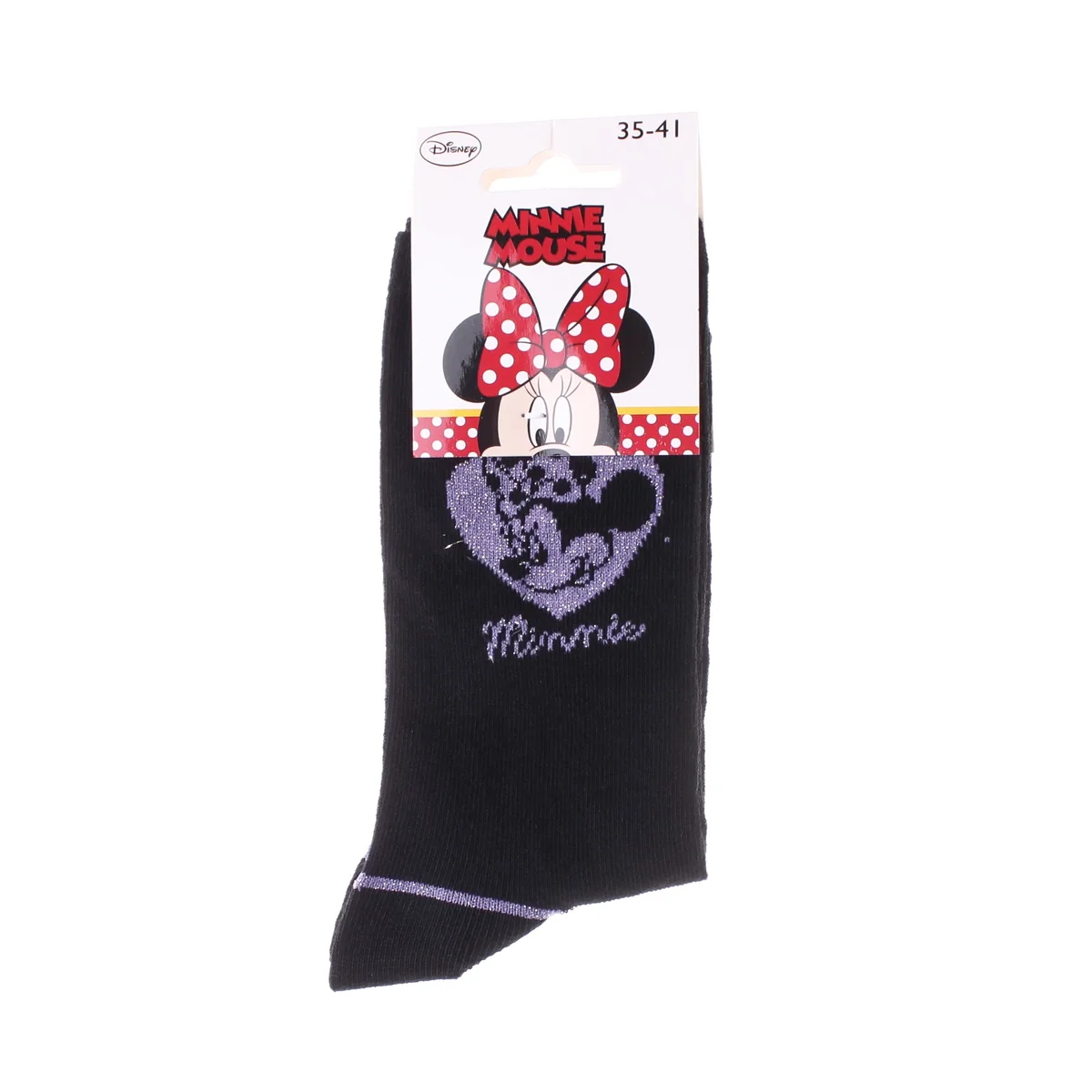 Шкарпетки MINNIE CLAIR TETE DE MINNIE DANS COEUR чорний, фіолетовий Діт 35 - 41