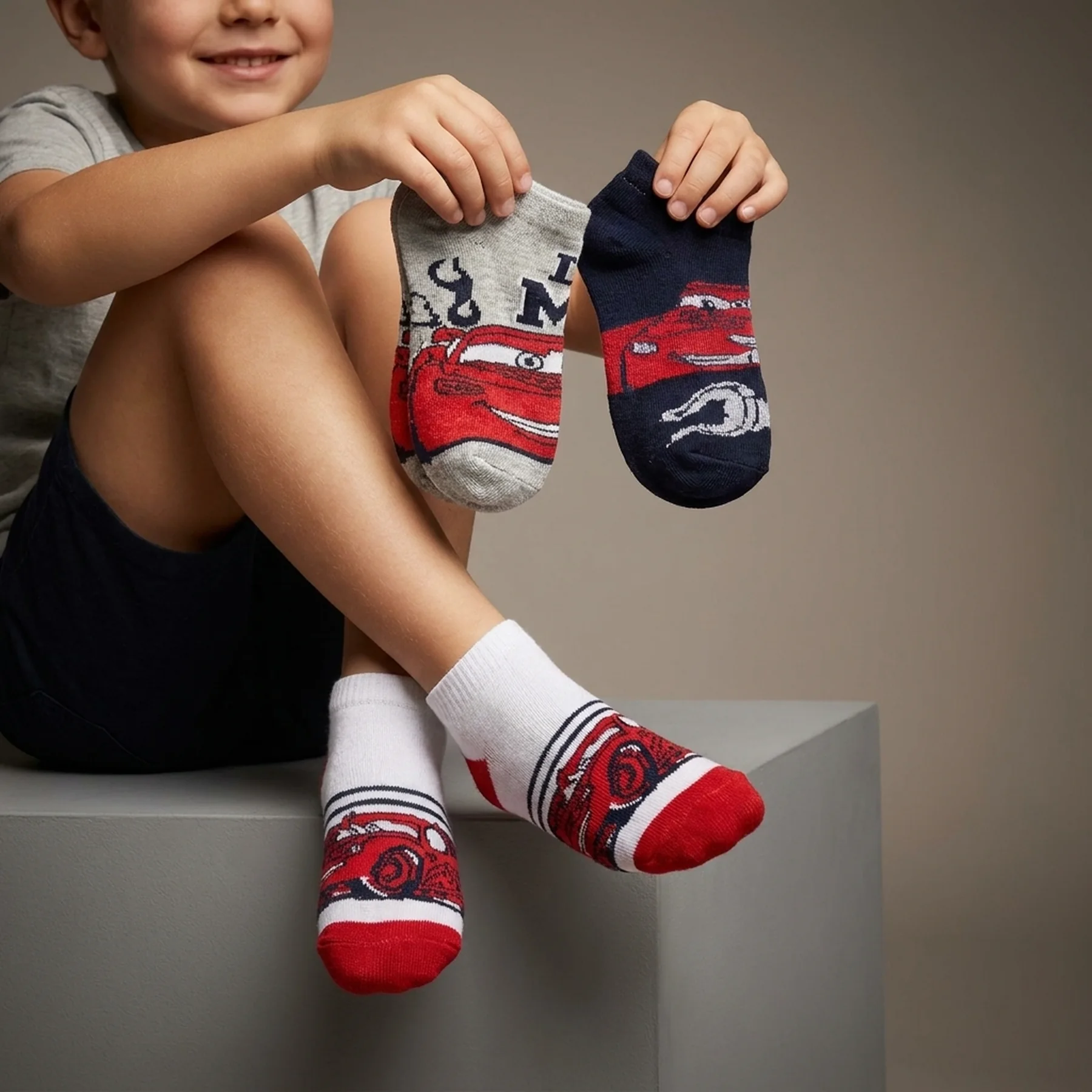 Шкарпетки CARS SOCKS 3P синій, сірий, білий Діт 31-34 арт 83150679-2