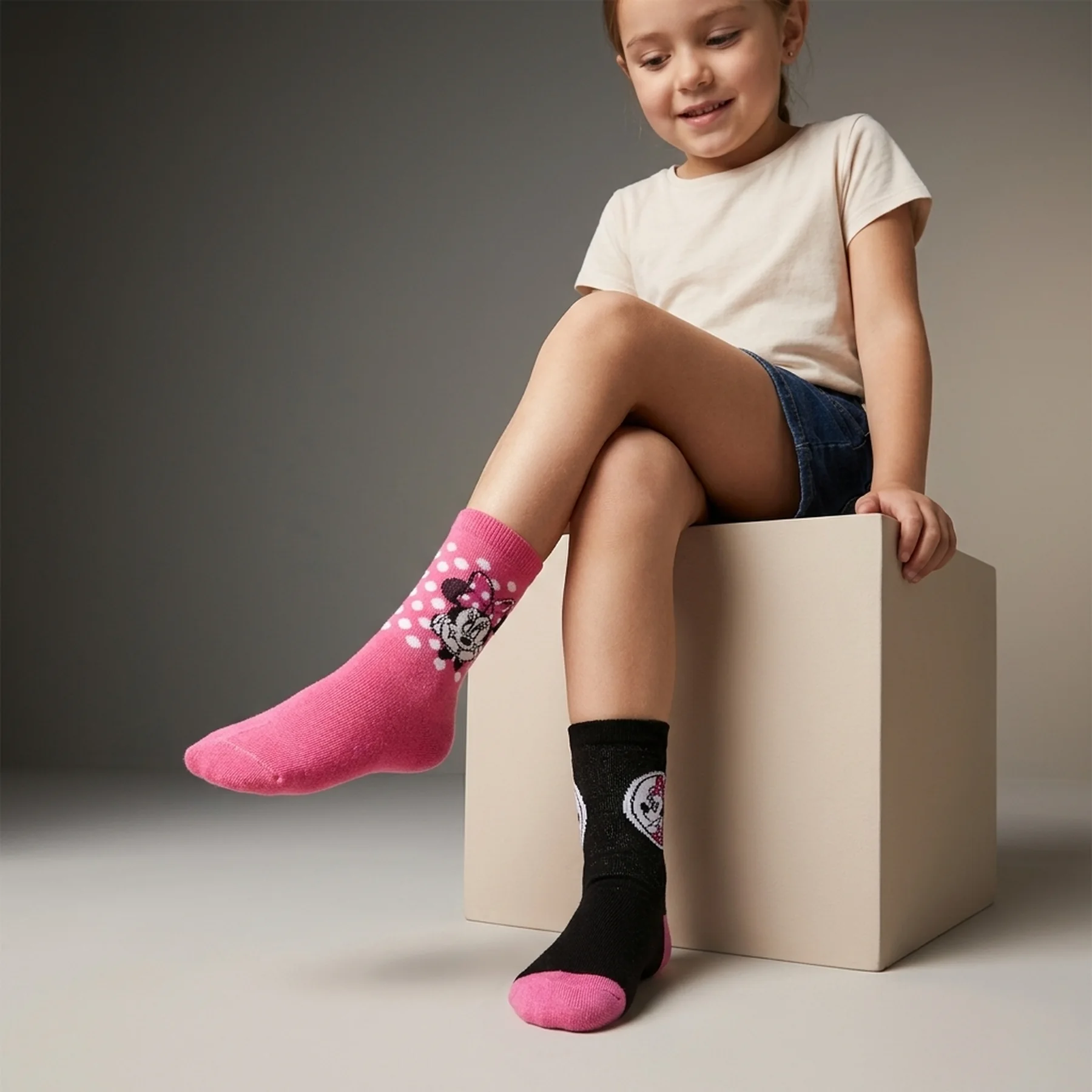 Шкарпетки MINNIE SOCKS 2P рожевий, чорний Діт 31-34, арт.83892347-1