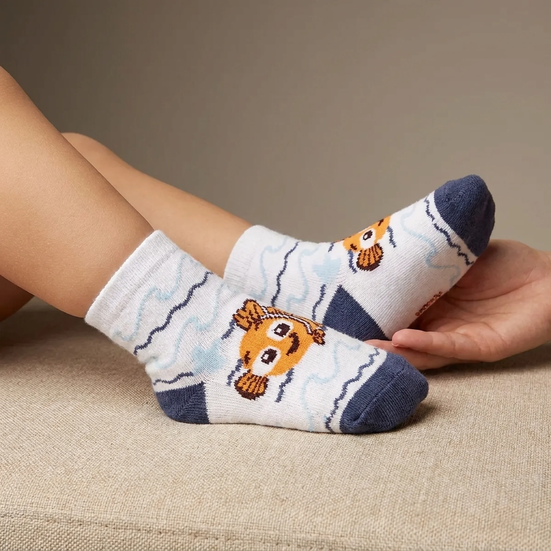 Шкарпетки NEMO-BEBE білий-синій Діт 23-26, арт.43847651-3