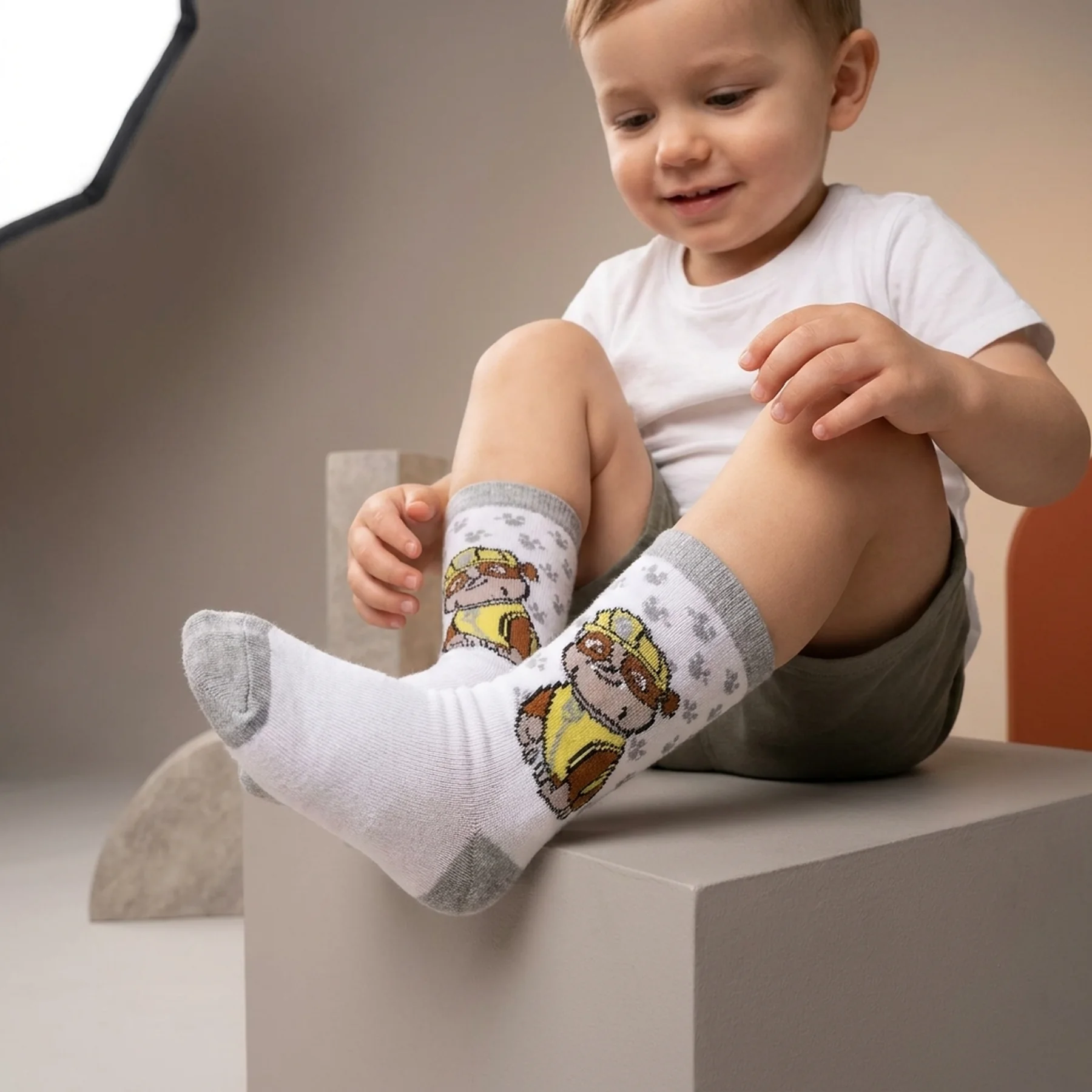 Шкарпетки PAW PATROL RUBEN білий, сірий Діт 19-22, арт.43890847-5