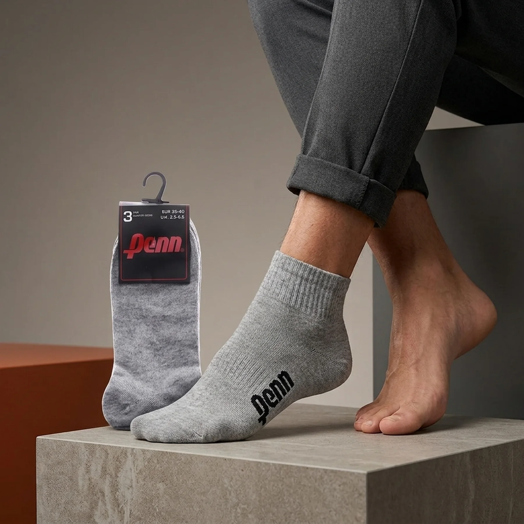 Шкарпетки Penn QUARTER SOCKS 3 PAIR сірий Уні 35-40