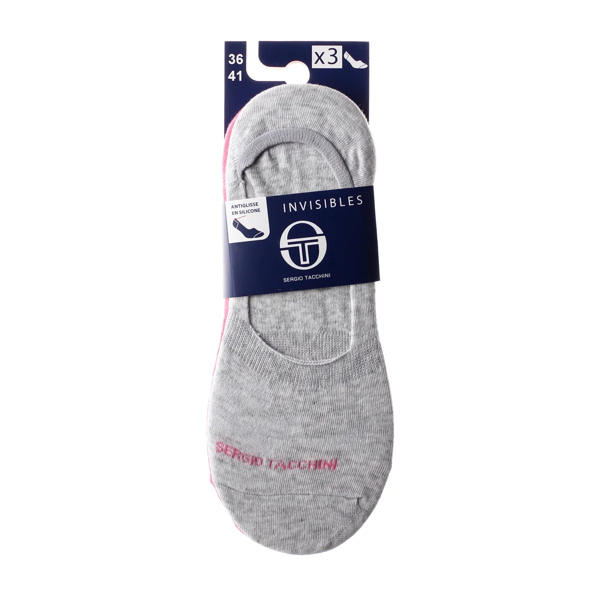 Шкарпетки Sergio Tacchini 3-pack білий, рожевий, сірий Жін 36-41 (13892259-1)