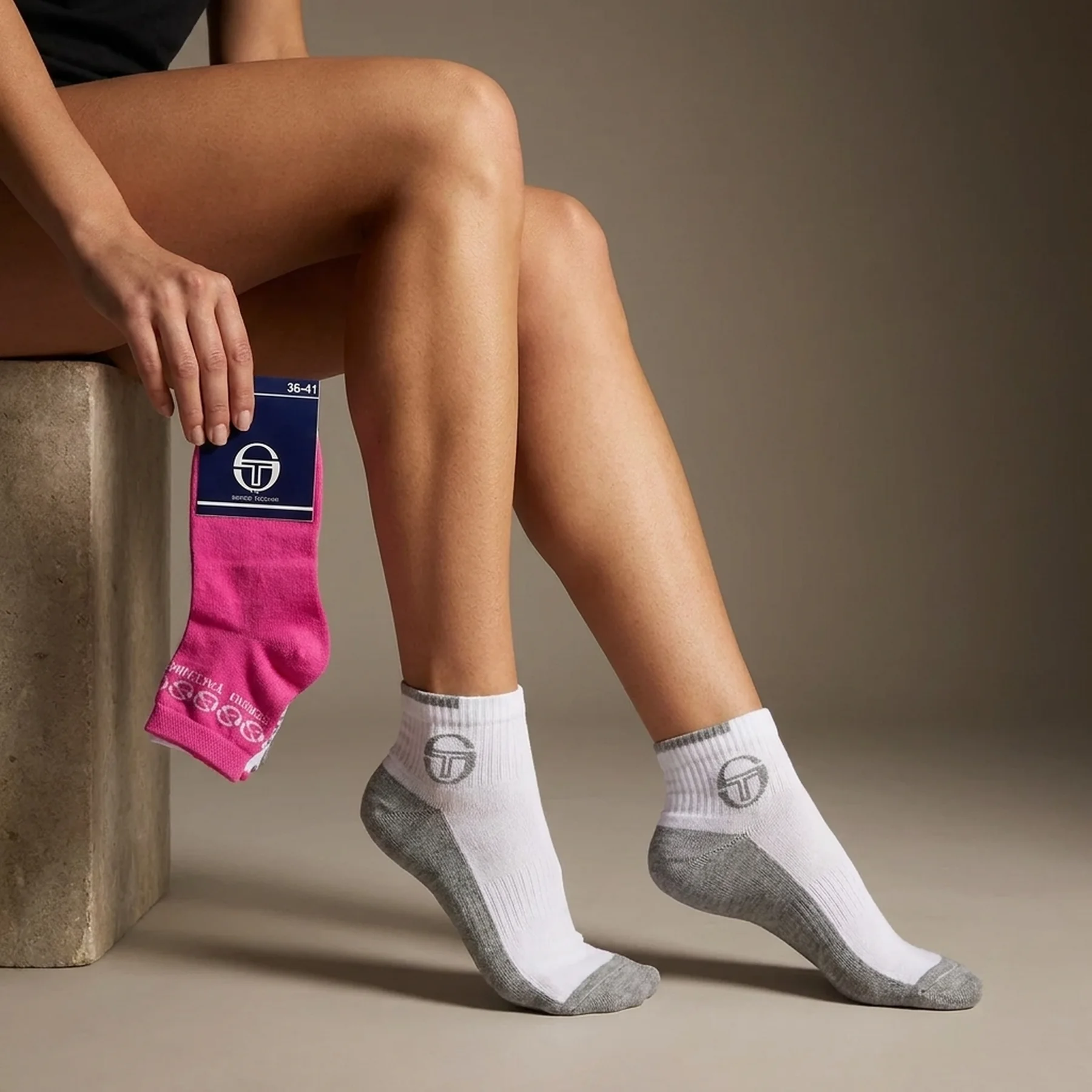 Шкарпетки Sergio Tacchini 3-pack білий, рожевий, сірий Жін 36-41 (13898215-1)