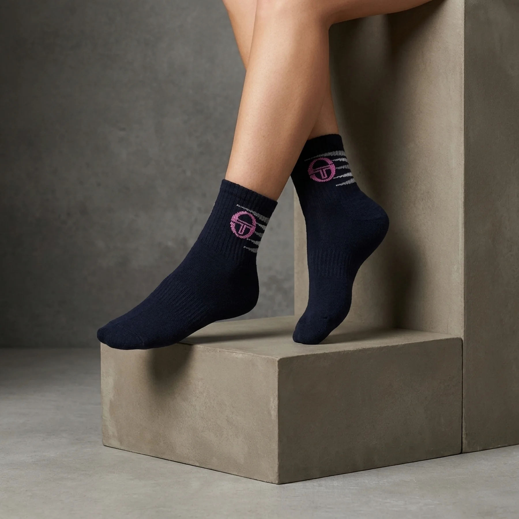Шкарпетки Sergio Tacchini 3-pack білий, сірий, синій Уні 36-41
