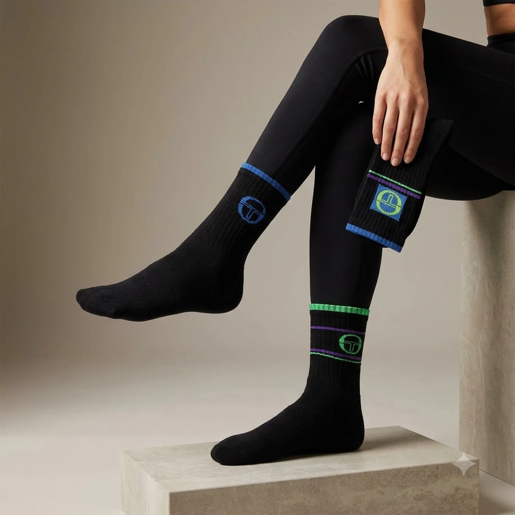 Шкарпетки Sergio Tacchini 3-pack синій, зелений Жін 35-37
