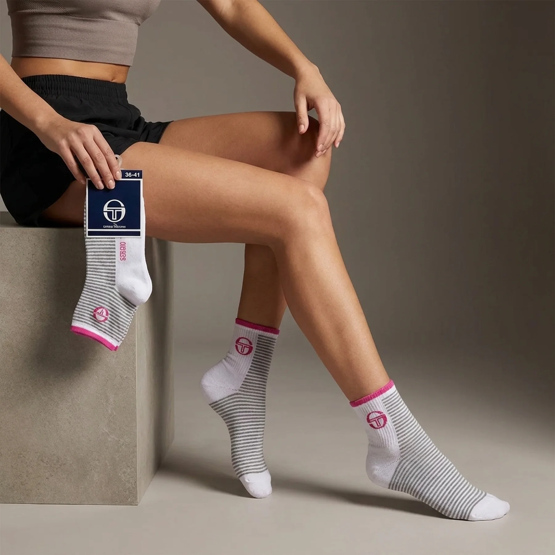 Шкарпетки Sergio Tacchini 3-pack рожевий, білий Жін 36-41