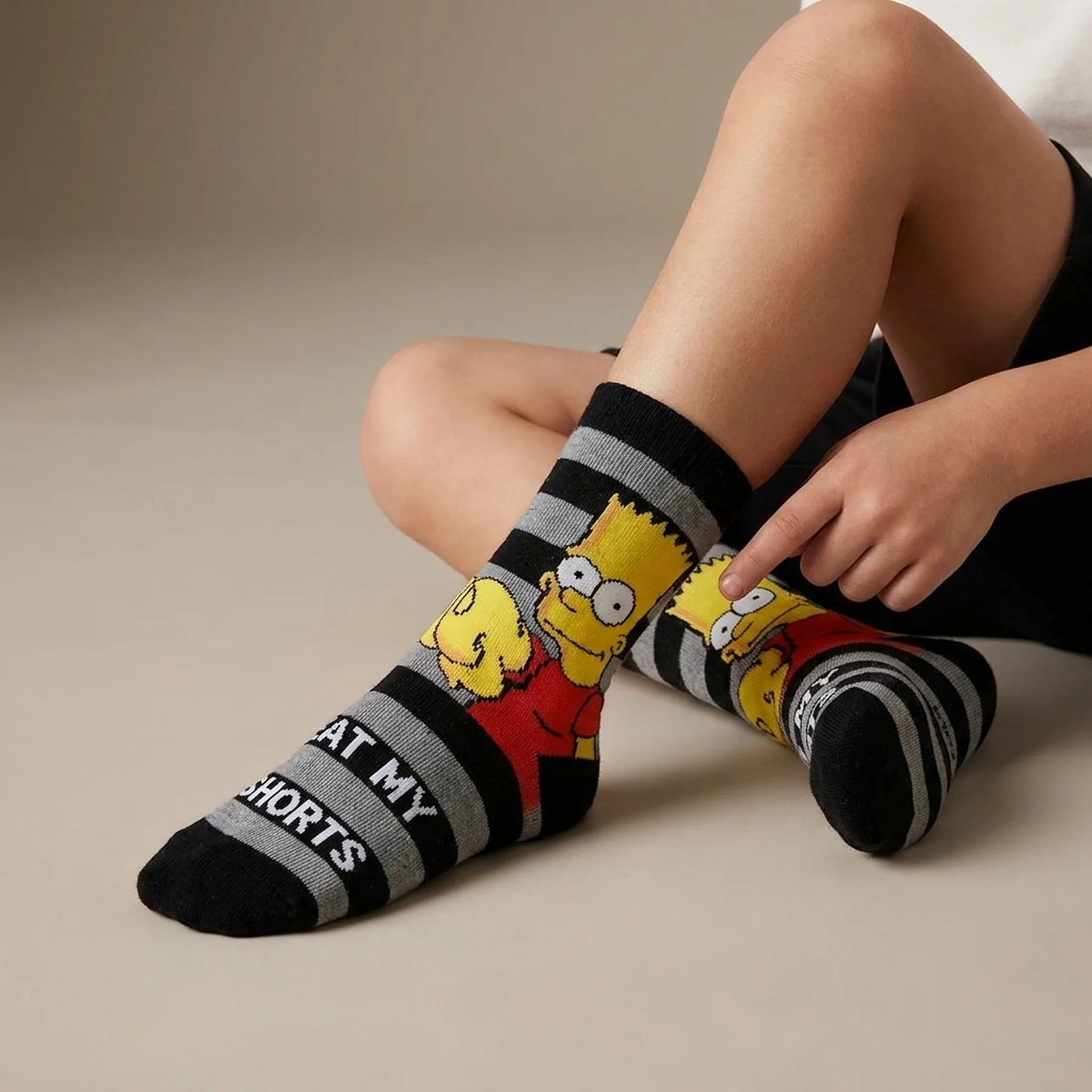 Шкарпетки SIMPSON BART BART + EAT MY SHORTS світло-сірий Діт 31-34, арт.83897612-3