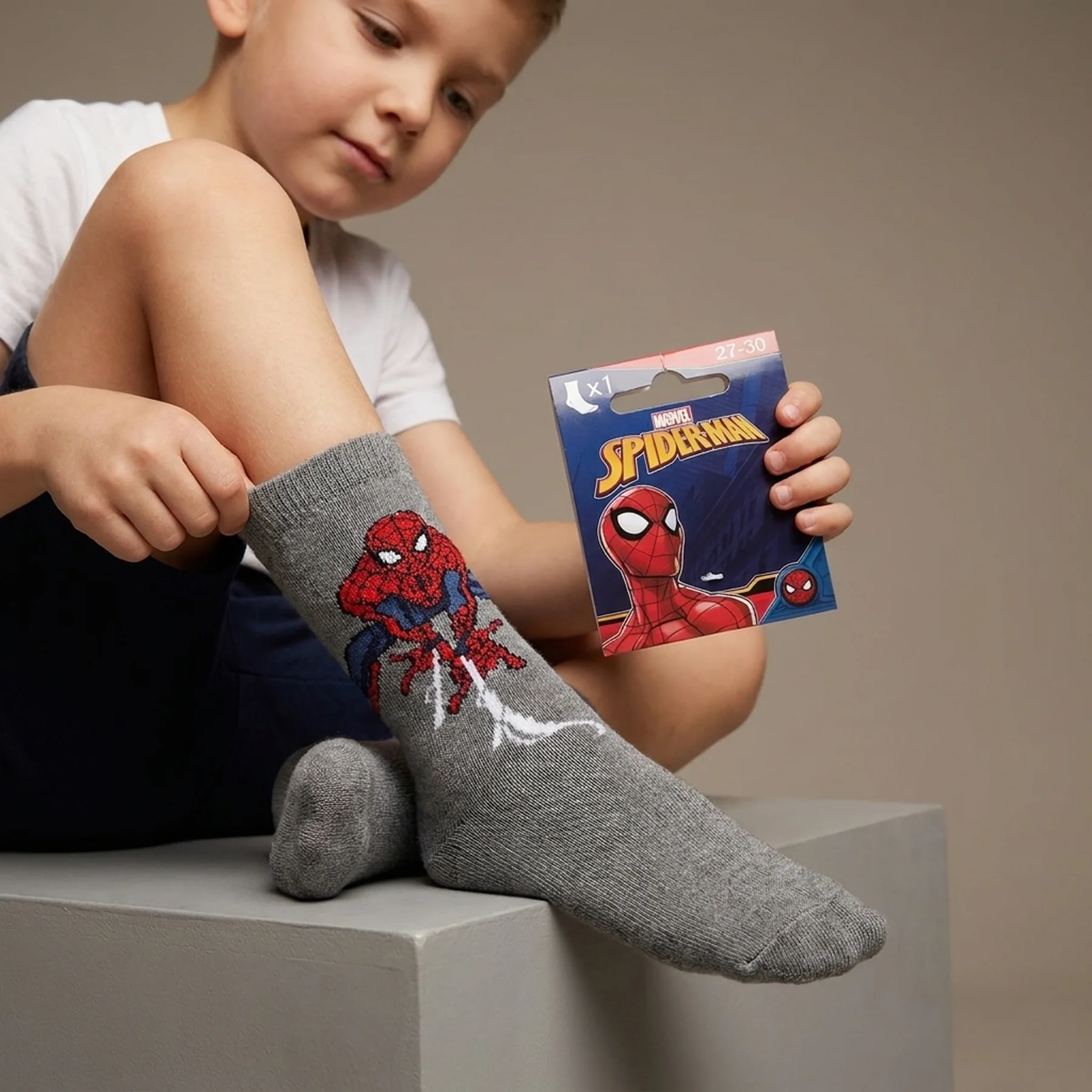 Шкарпетки SPIDER MAN SPIDERMAN ENTIER сірий Діт 23-26, арт.83892247-2