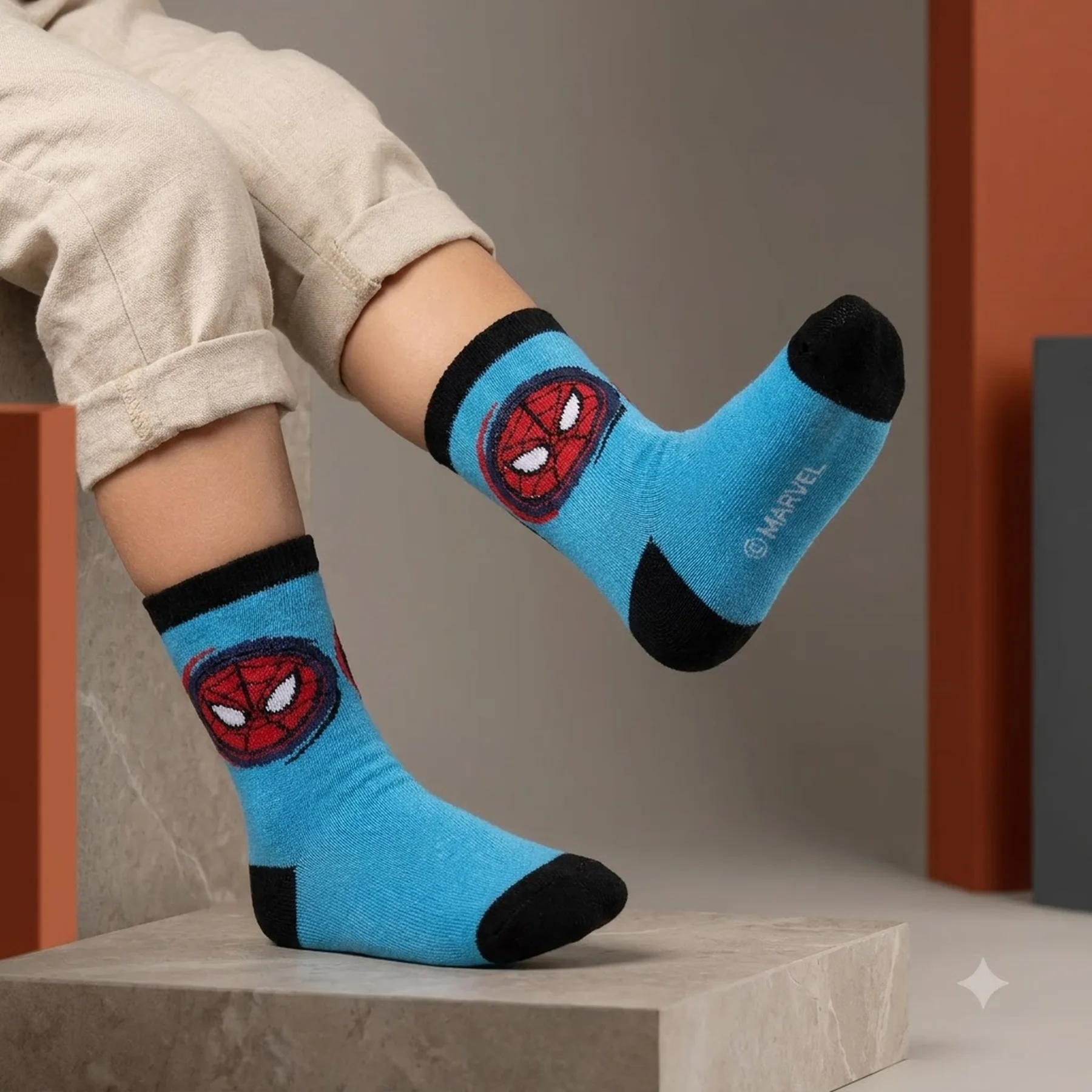 Шкарпетки SPIDER MAN TETE SPIDERMAN блакитний, білий Діт 23-26, арт.43890147-7