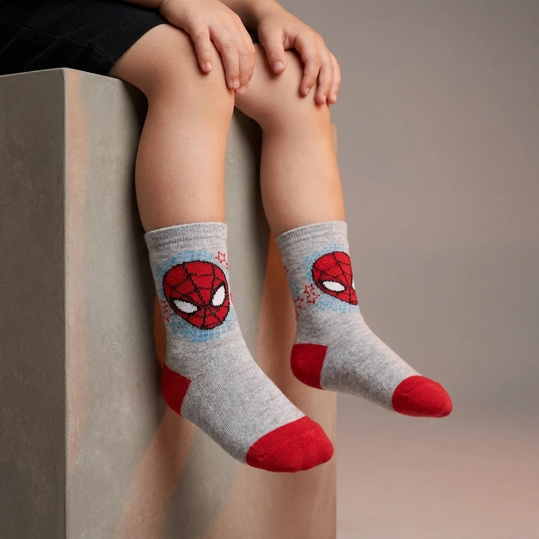 Шкарпетки SPIDER MAN TETE SPIDERMAN + ETOILES сірий Діт 19-22, арт.43890147-3