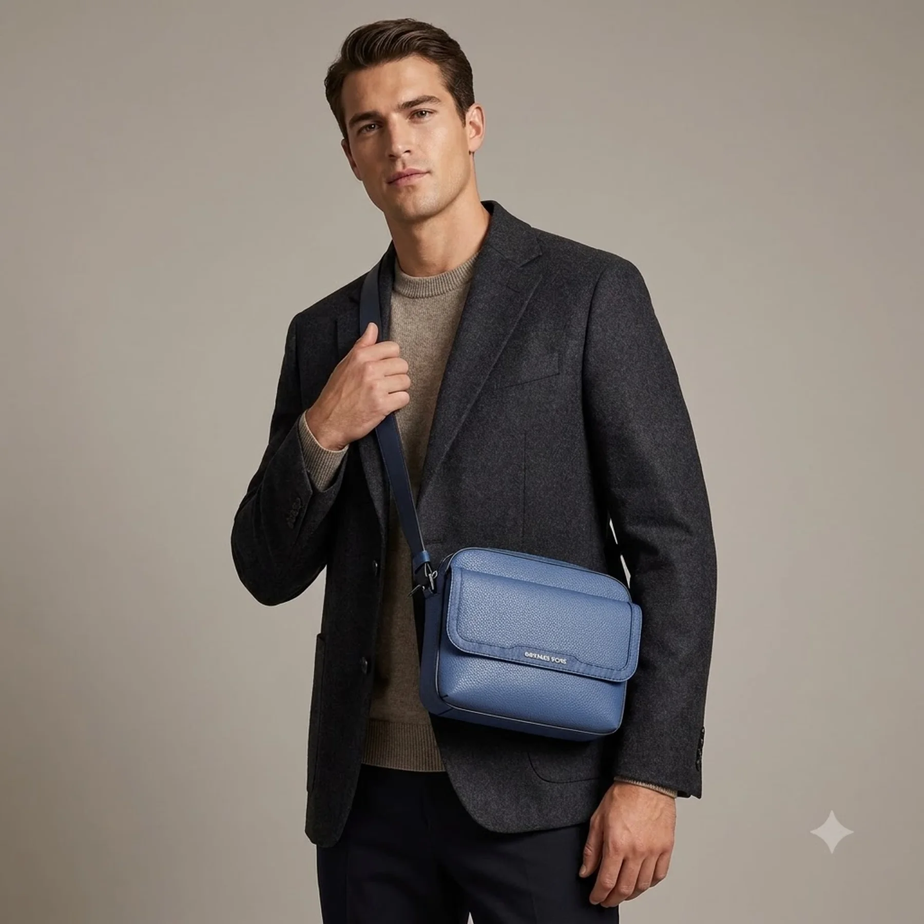 Шкіряна сумка через плече Cooper Michael Kors кроссбоді 1159859295 Синій