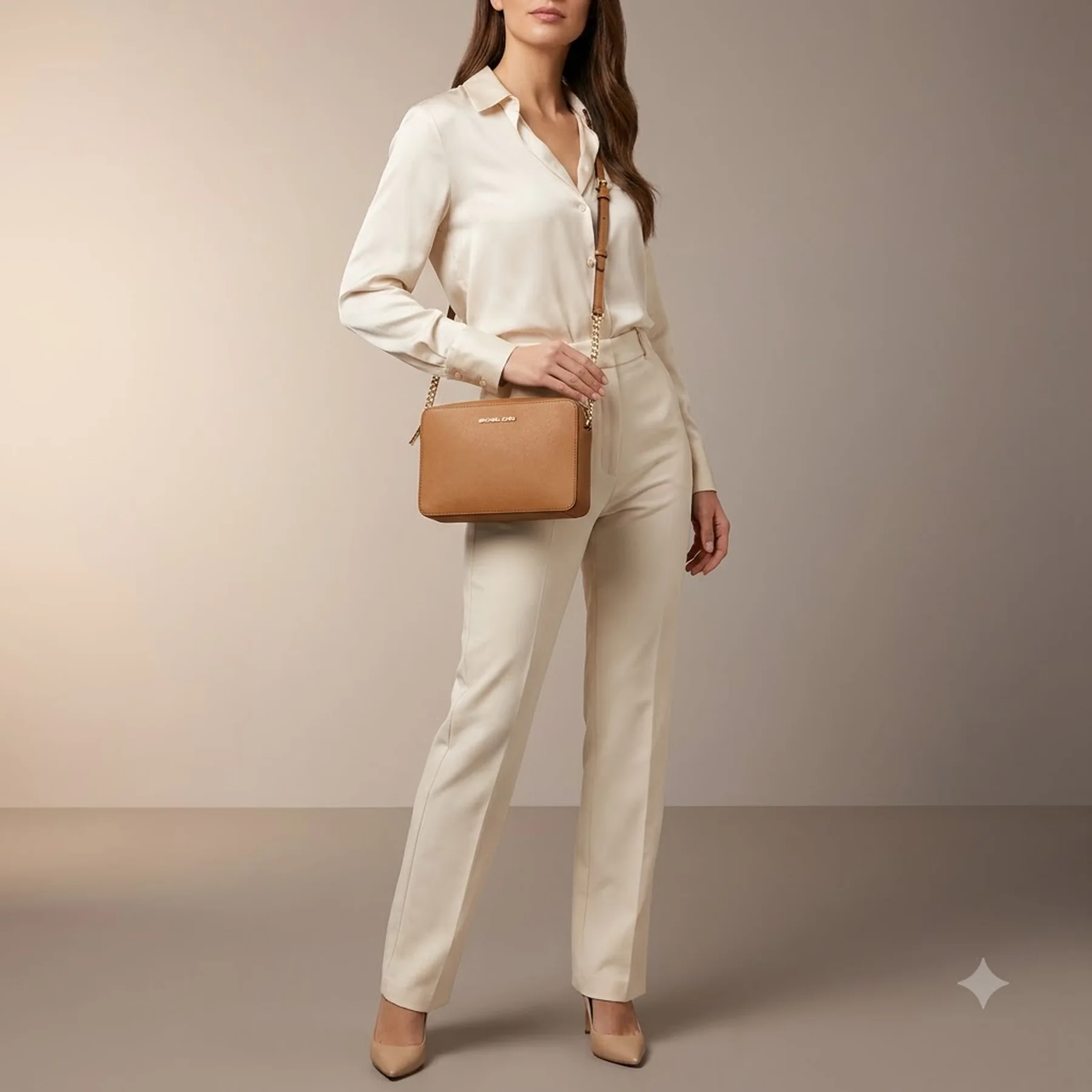 Шкіряна сумка через плече з гаманцем Jet Set Michael Kors 1159849389 Коричневий