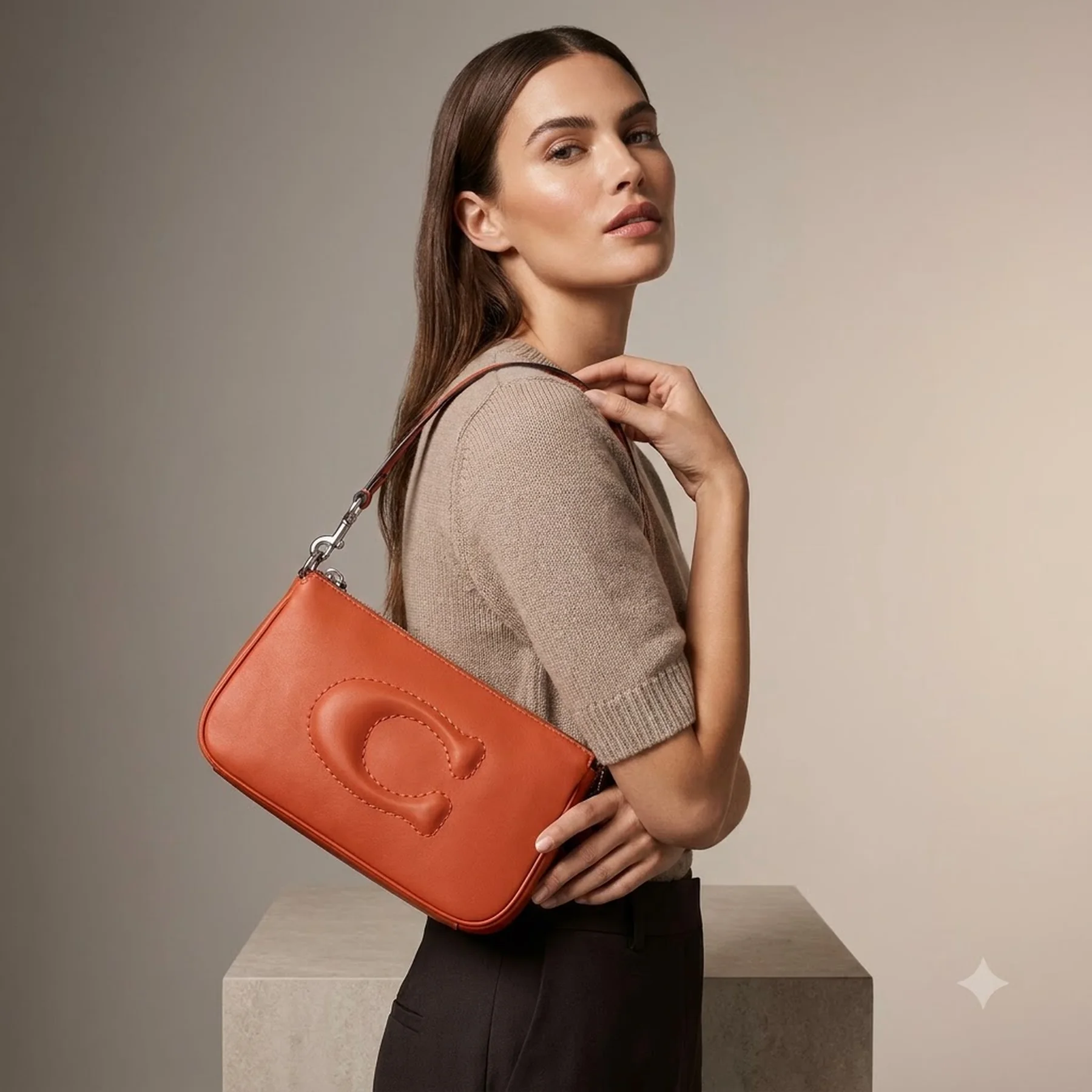 Шкіряна сумка на плече COACH 1159822172 (Помаранчевий One size)